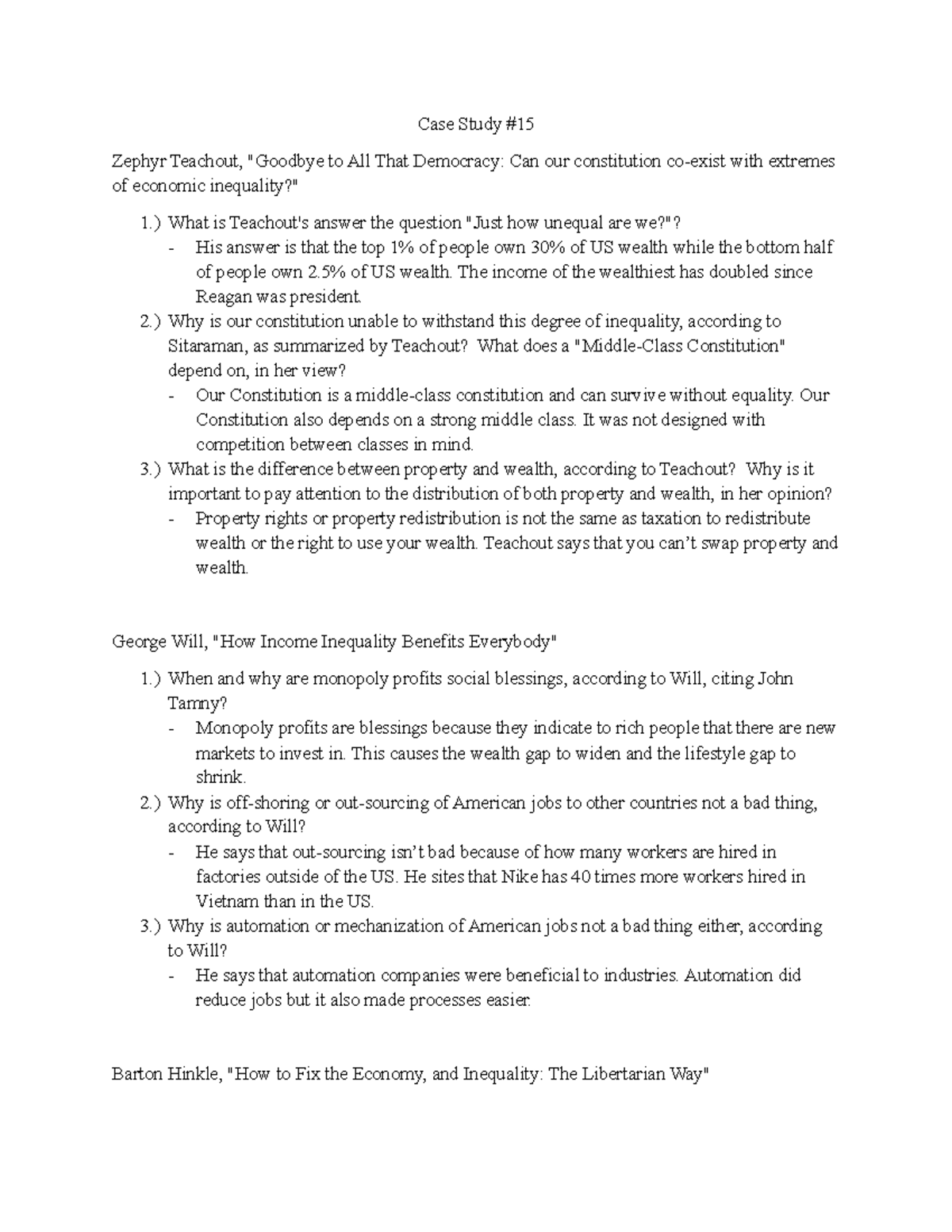 Case Study #15 - poli sci fall 2024 online - Case Study # Zephyr ...