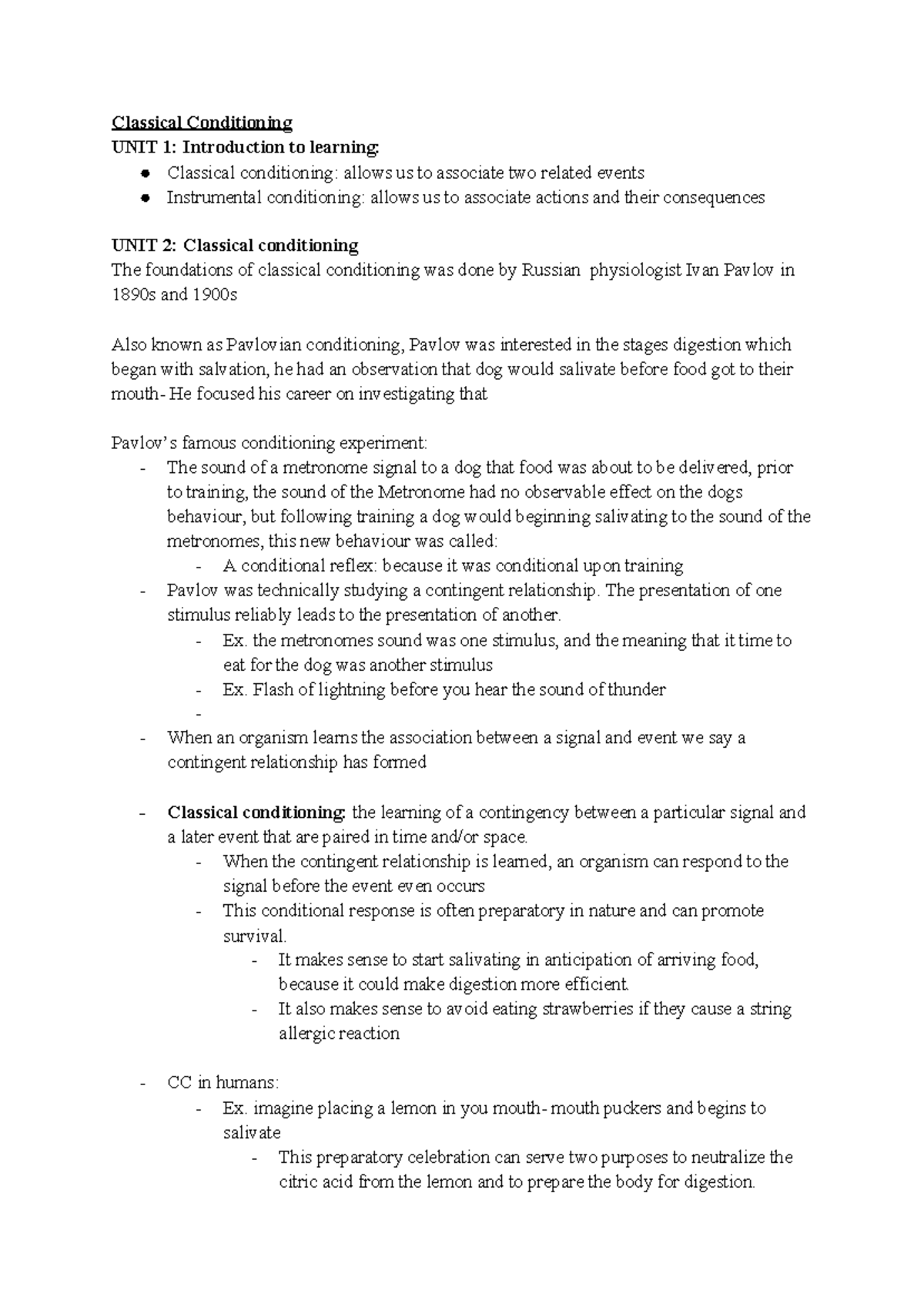 Mac Intro Psych- Classical Conditioning - Classical Conditioning UNIT 1 ...