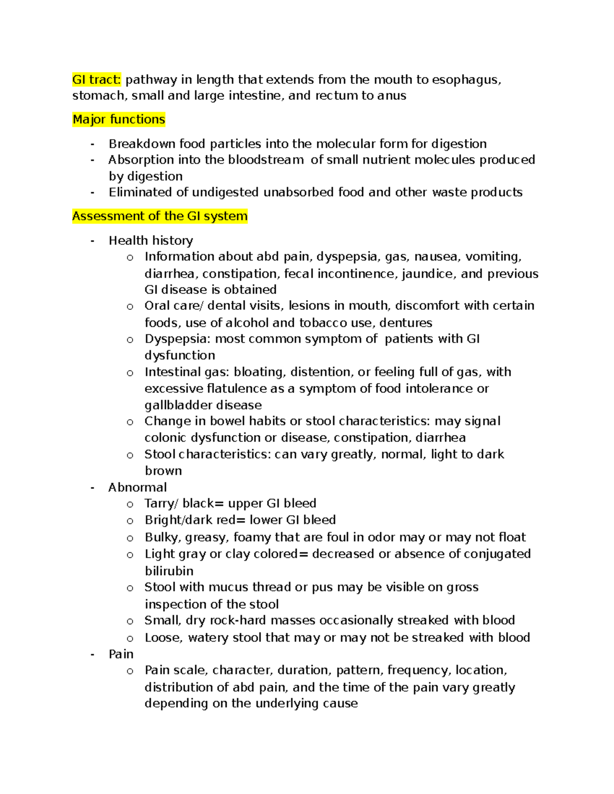GI Exam 5: Comprehensive Notes on Gastrointestinal Disorders and ...
