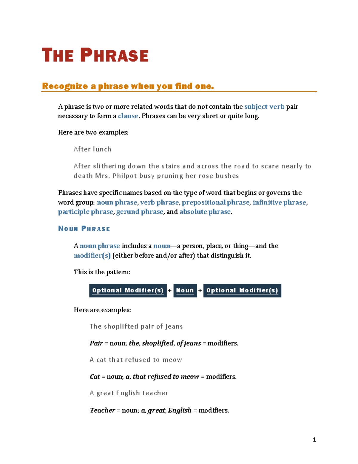 Understanding Phrases: Types and Functions in Grammar - Studocu
