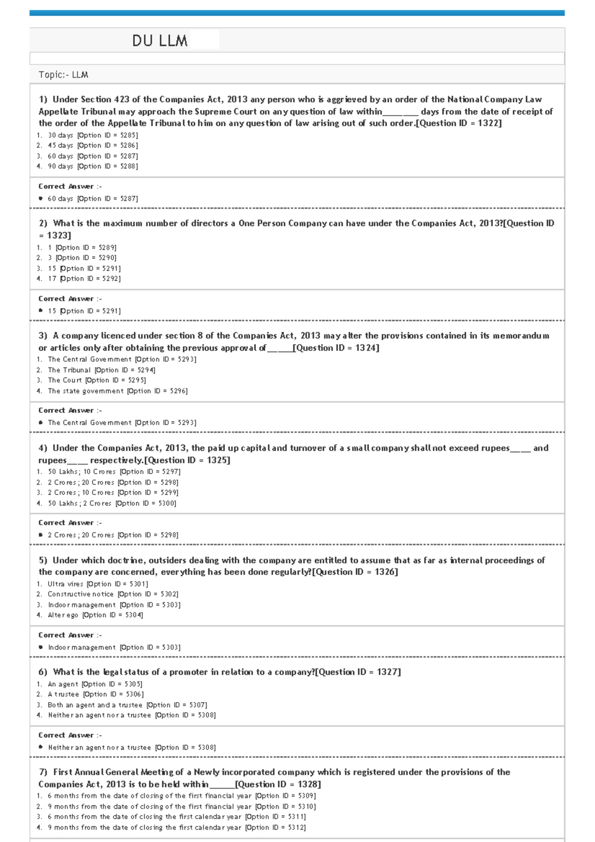 Company law syllabus - U T TA R P R A D E S H Annexure ‘CD – 01’ FORMAT ...