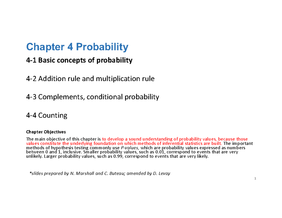 Probability Basics: Key Concepts & Applications (MATH 1P98) - Studocu