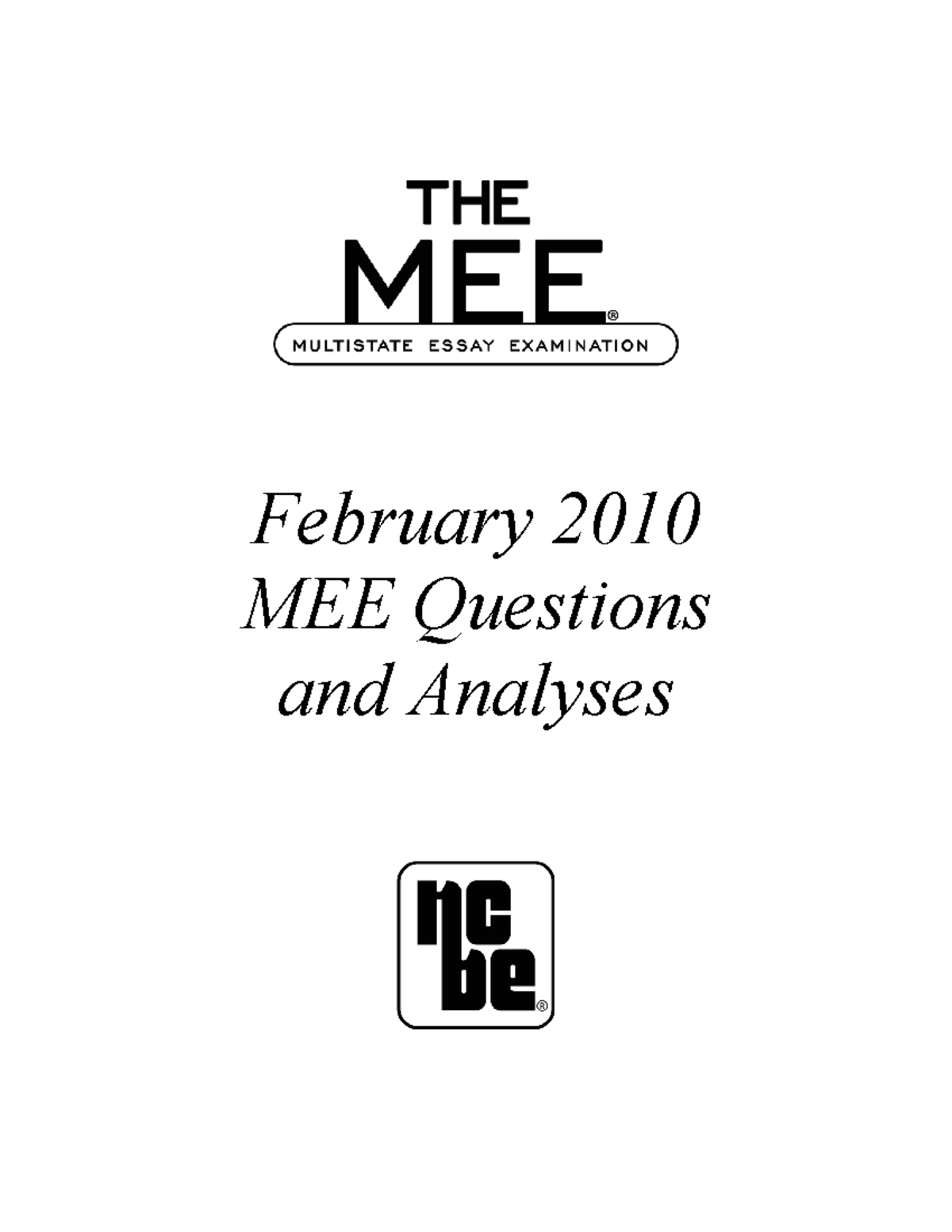 BUS 101 - Business Org Practice Exam Questions from Feb 2010 MEE - Studocu