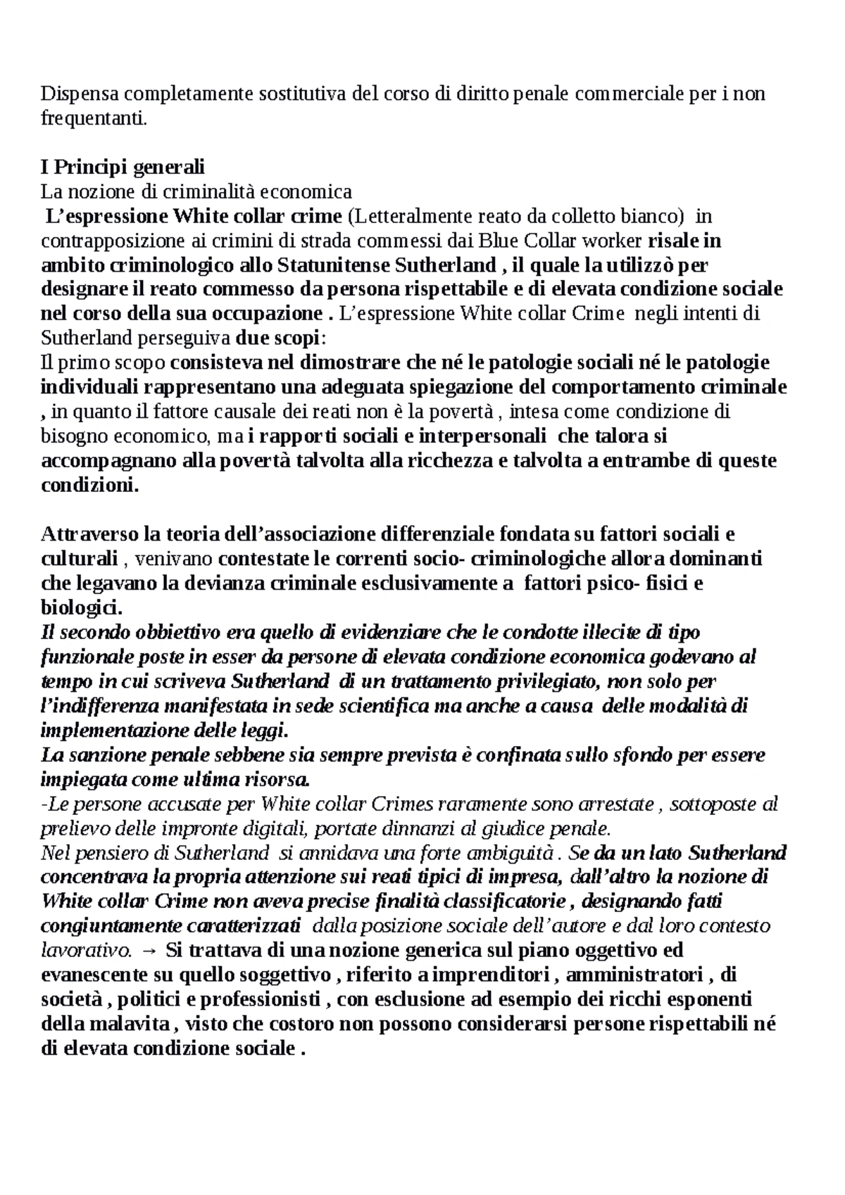 Il principio di legalità e i suoi corollari - Il principio di legalità ...