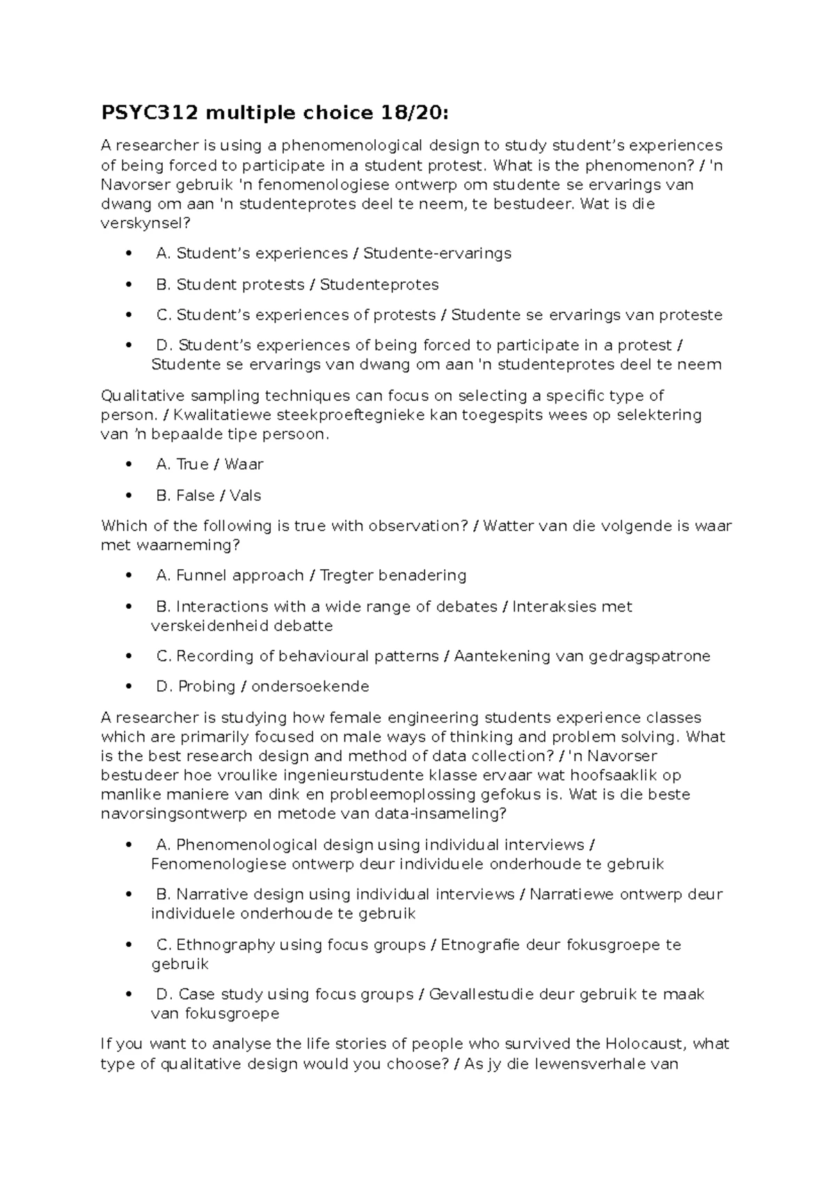 Psyc 311 Final Exam: Schizophrenia and Related Disorders Questions ...