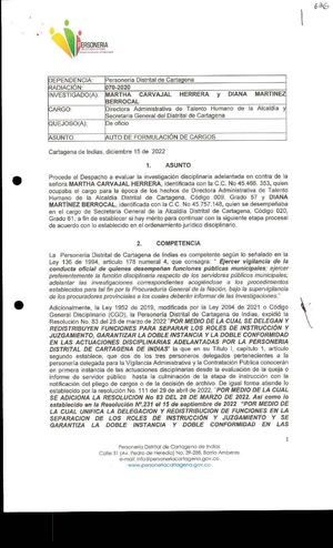 Contestación de tutela 1 - 139218 Cartagena de Indias, Señores JUZGADO ...