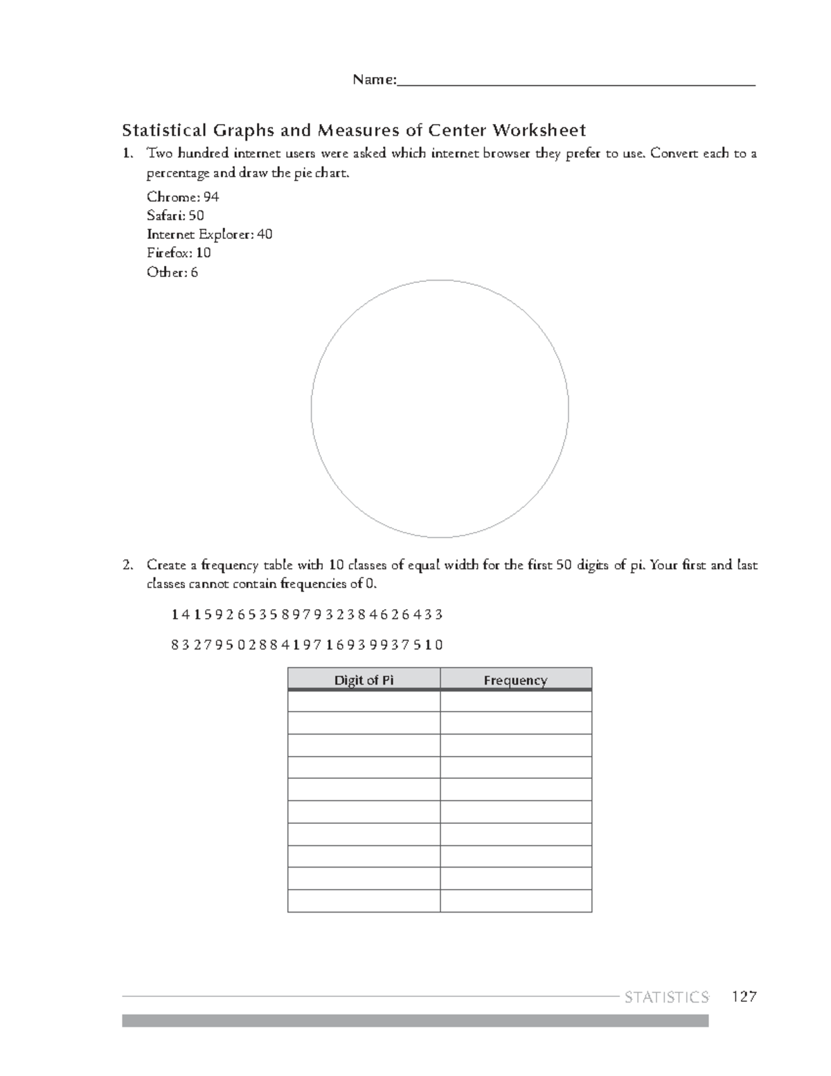 MCC MATH1100 Statistical Graphs & Measures of Center Worksheet - Studocu