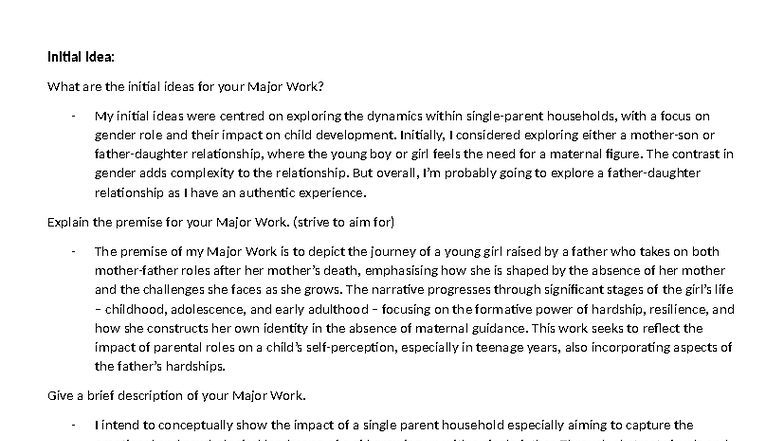 ENG 101: Major Work Proposal - Exploring Gender Roles in Family ...