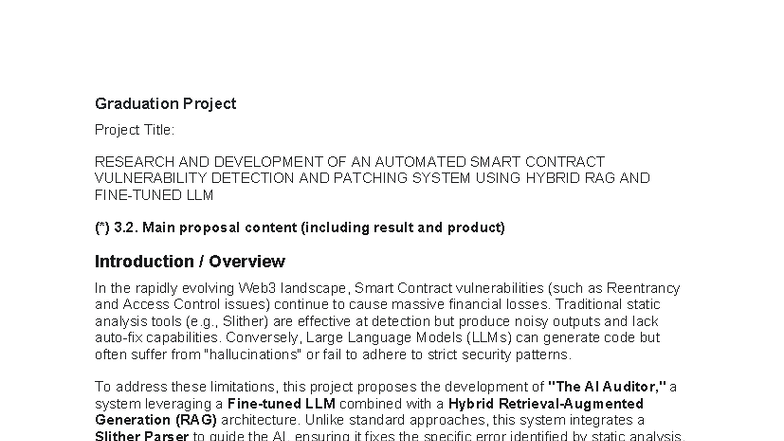 Graduation Project: Automated Smart Contract Vulnerability Detection ...