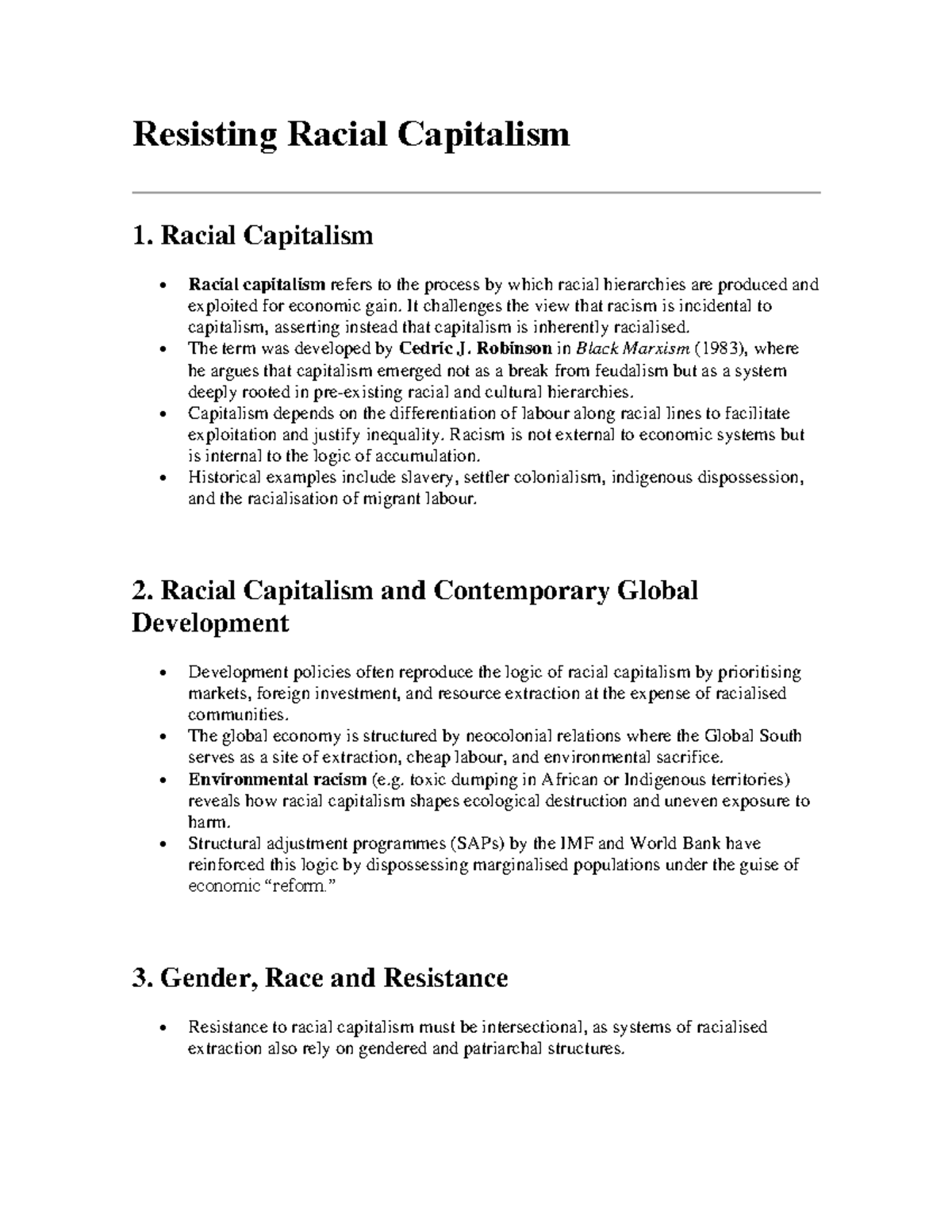 Resisting Racial Capitalism: Understanding Power Dynamics and ...