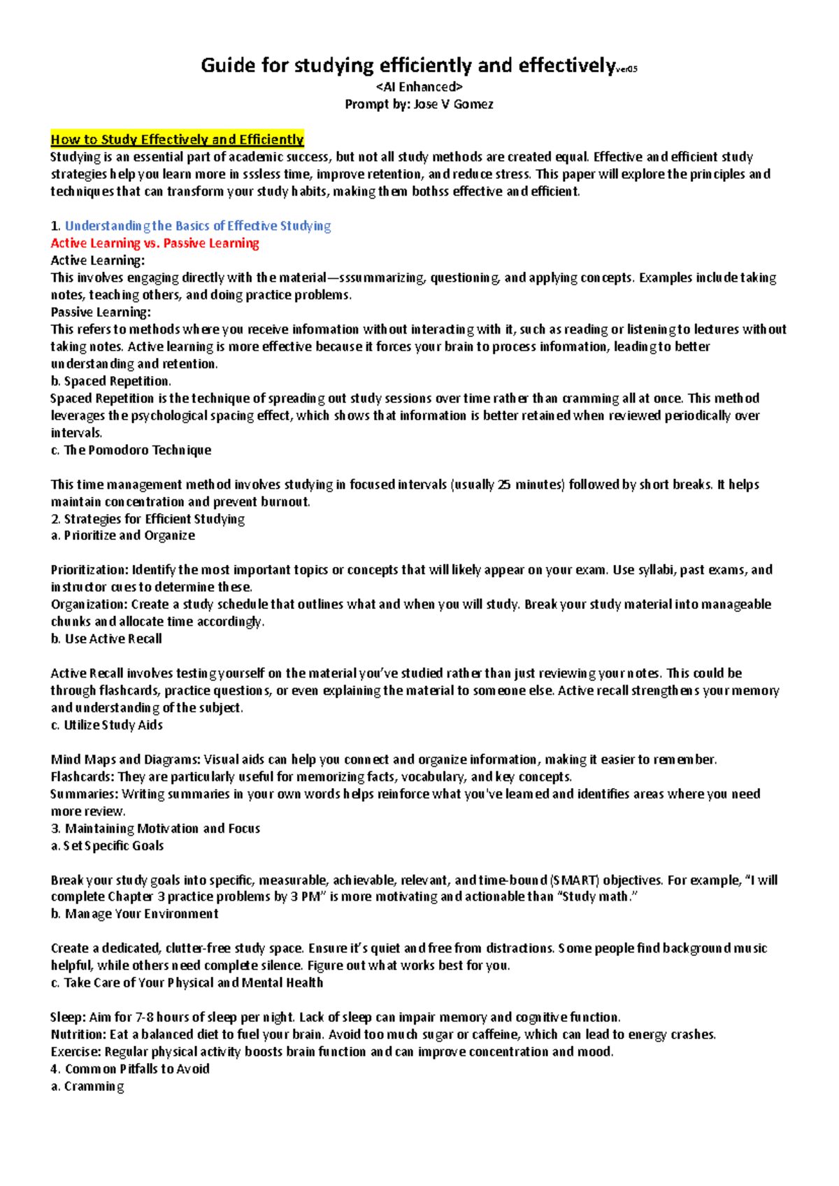 Guide 05 - Effective Study Strategies for Academic Success - Studocu