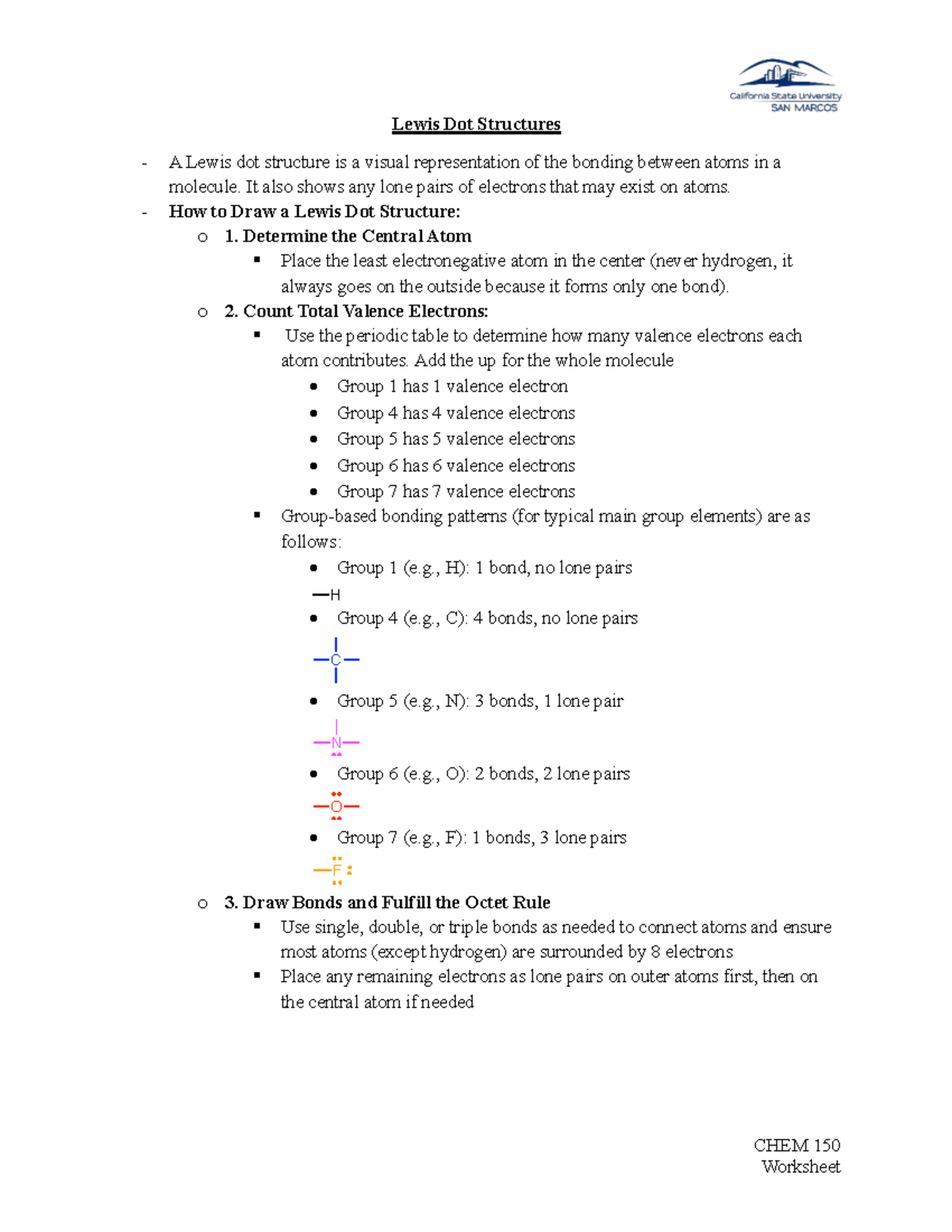 CHEM 150 Lewis Dot Structures: A Comprehensive Guide - Studocu