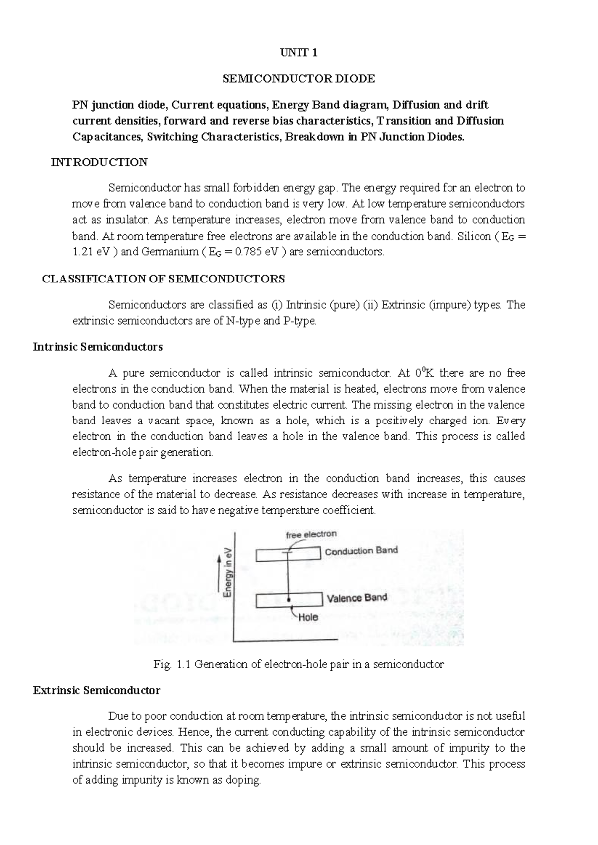 EC1206 BME II Year/III Sem - Semiconductor Diode Notes - Studocu