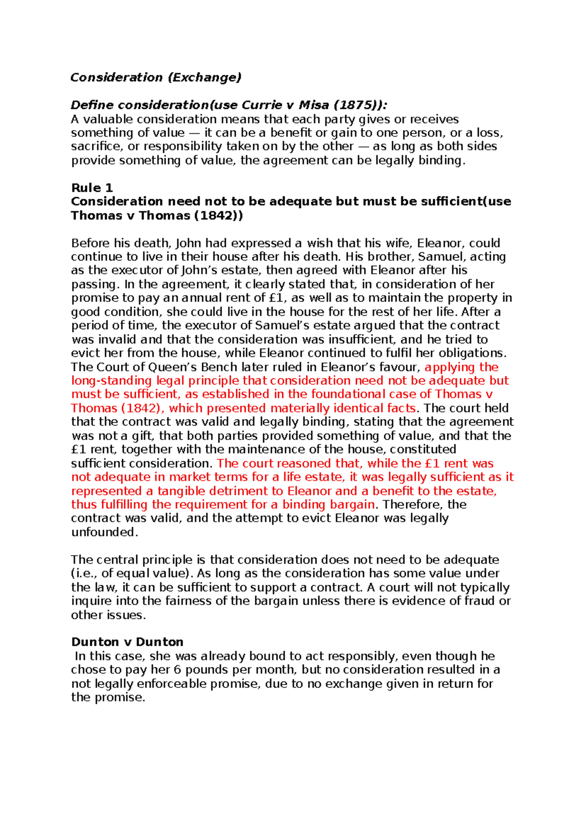 Contract Law Cheat Sheet: Key Principles & Cases (LAW101) - Studocu