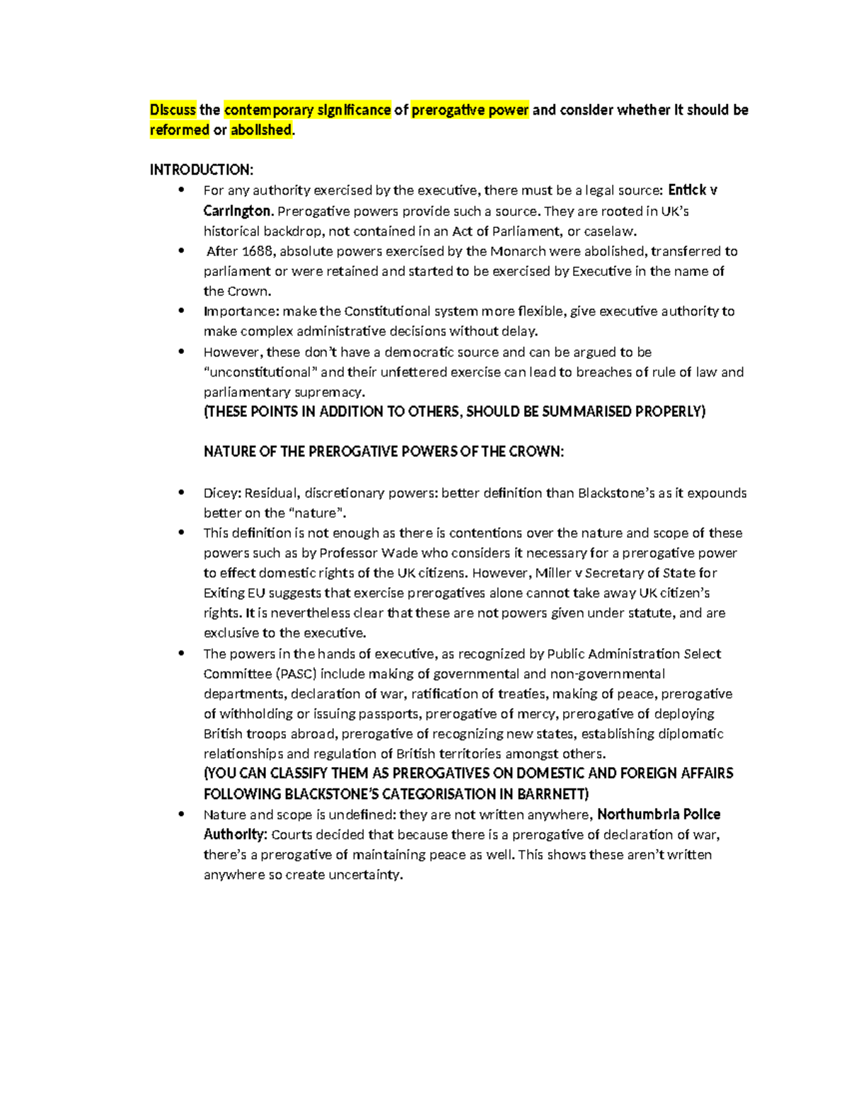 Prerogative Powers in the UK: Significance, Controls, and Reform ...