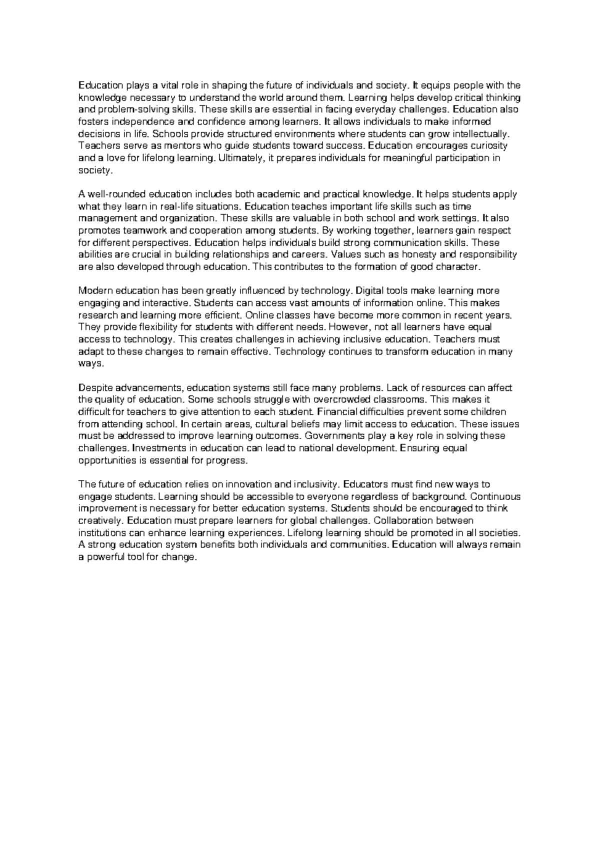 The Role of Education in Shaping Future Societies - Inbound ...