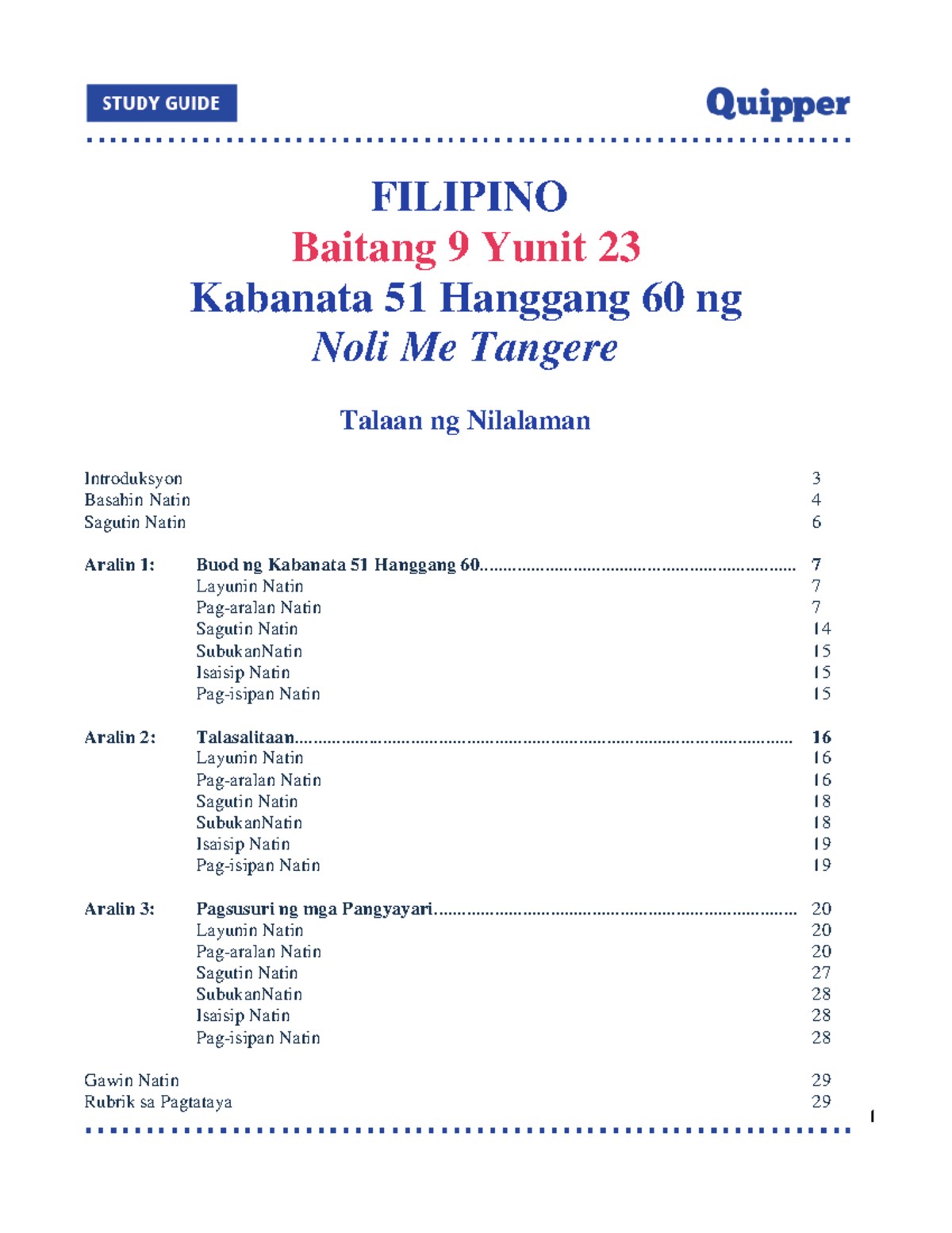 FILIPINO Baitang 9 Yunit 23 Kabanata 51-60 ng Noli Me Tangere: Buod at ...