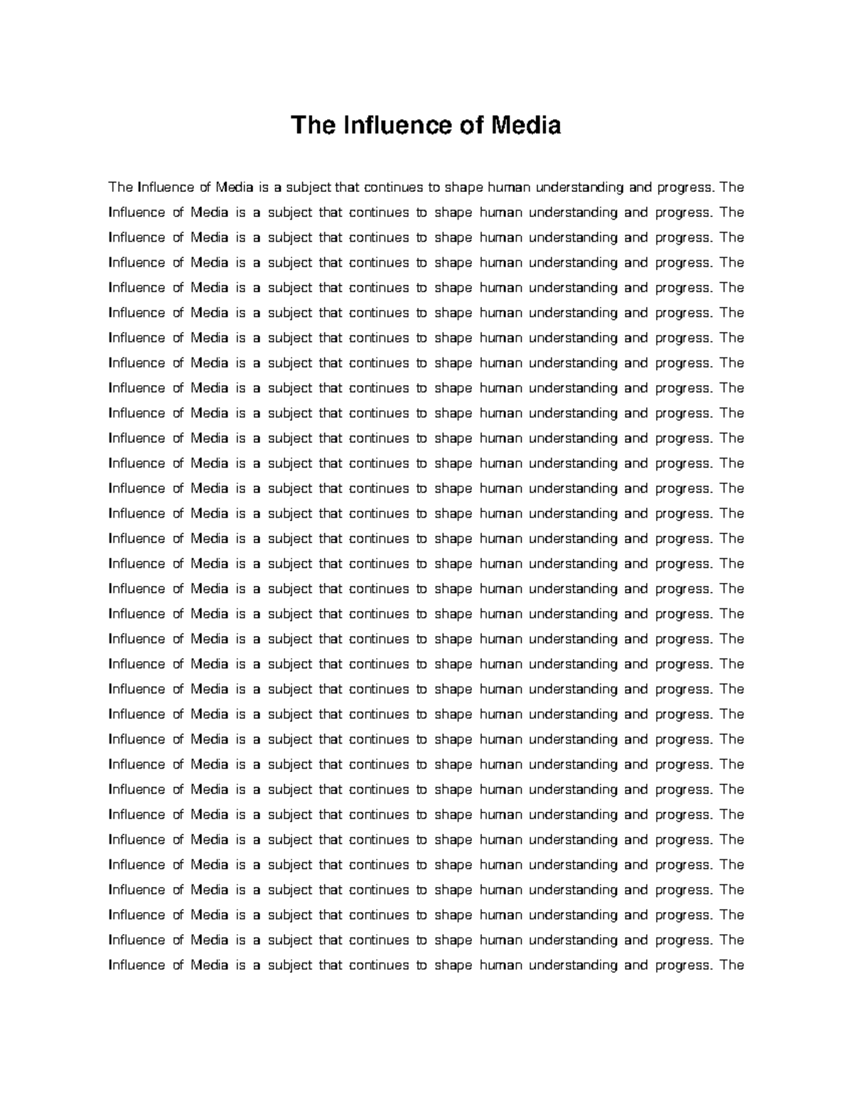 The Impact of Media on Human Understanding and Progress - Studocu