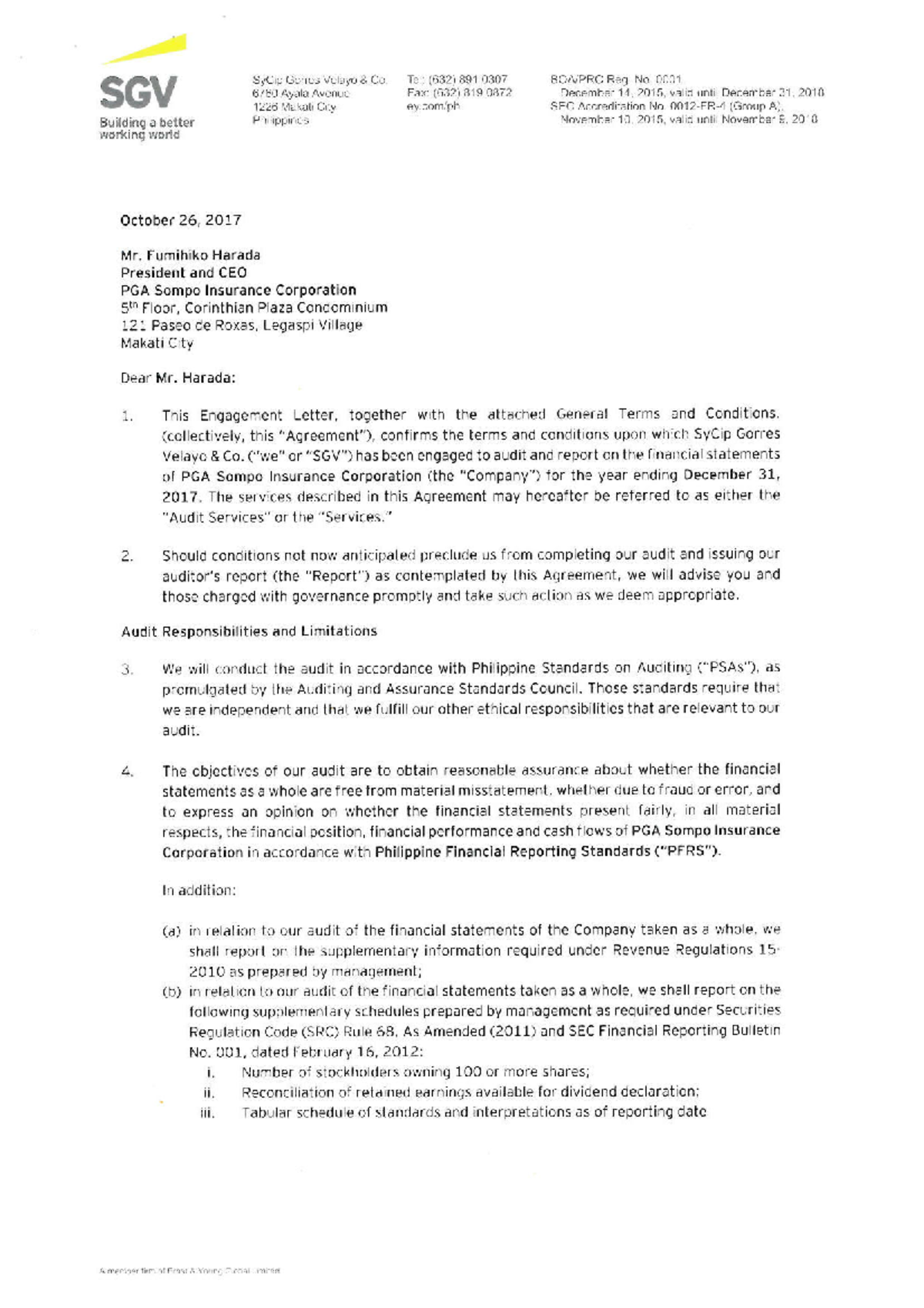Signed Engagement Letter - Important Guidelines and Key Points (2017 ...
