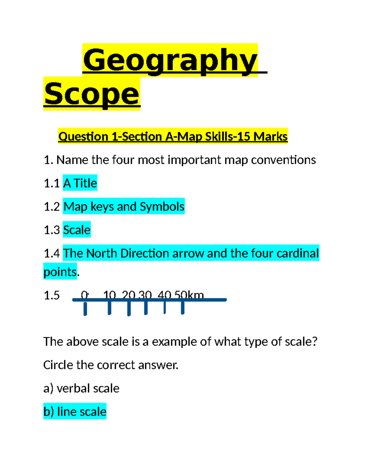 Geography Scope: Key Concepts and Map Conventions - Studocu