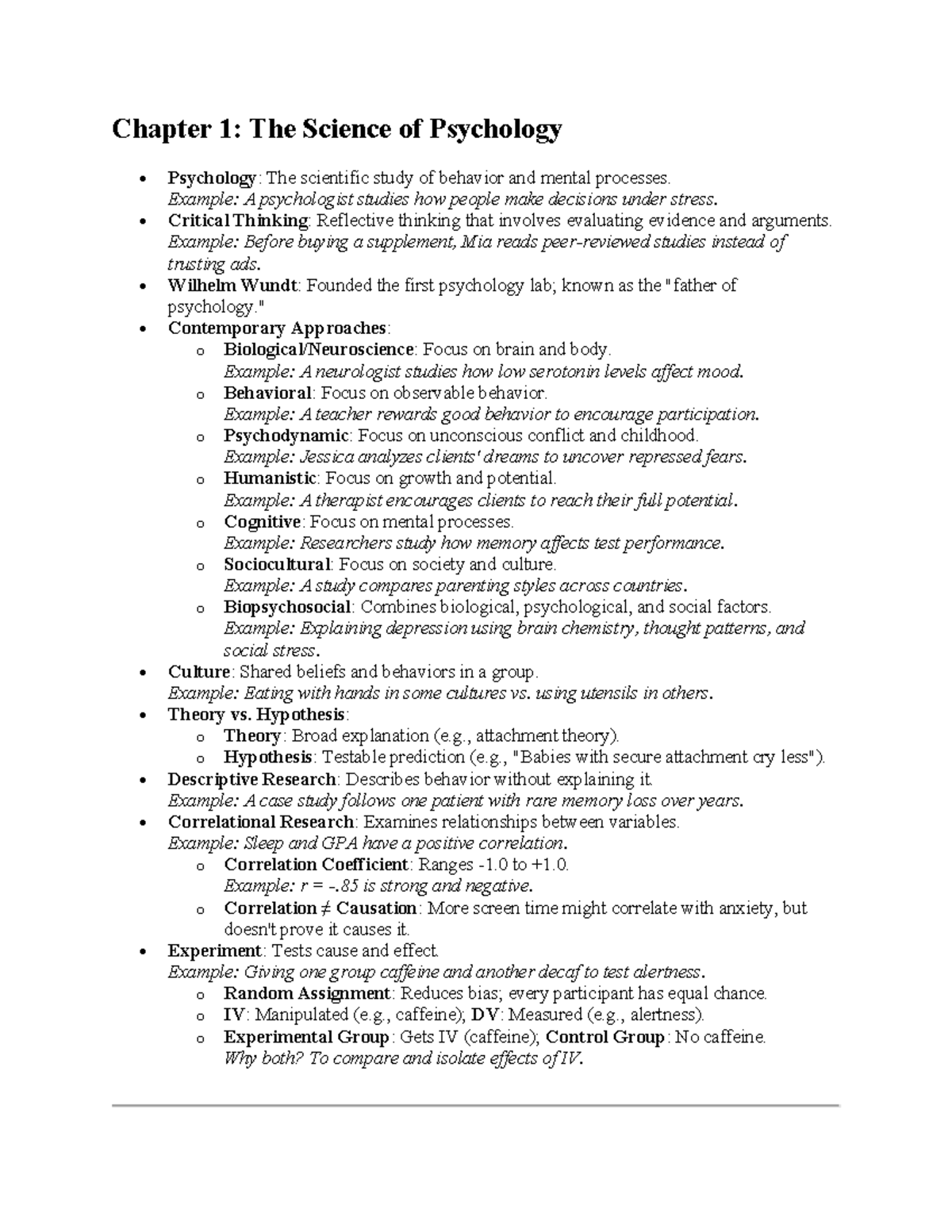 Psyc 101 Study Guide: Key Concepts from Chapters 1-14 - Studocu