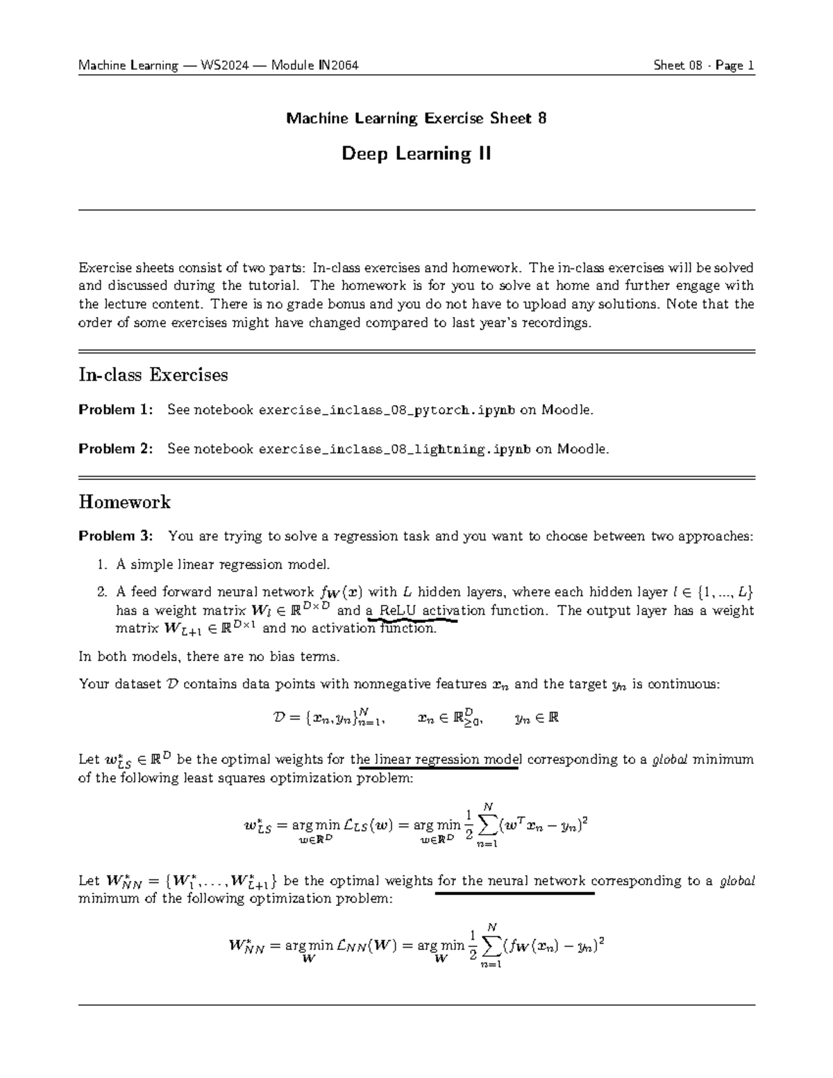 Handwritten solution exercise 08 deep learning 2 - Machine Learning ...