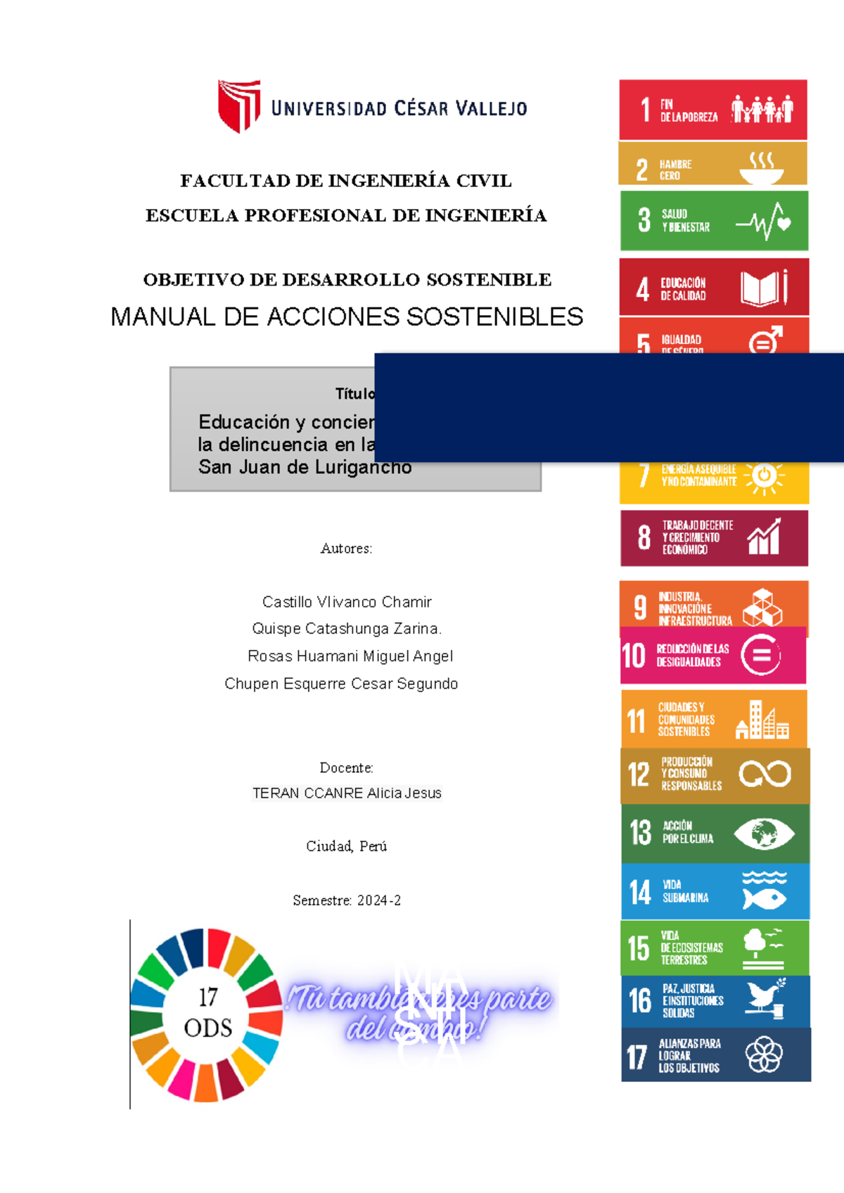 Manual de acciones sostenibles ODS - FACULTAD DE INGENIERÍA CIVIL ...