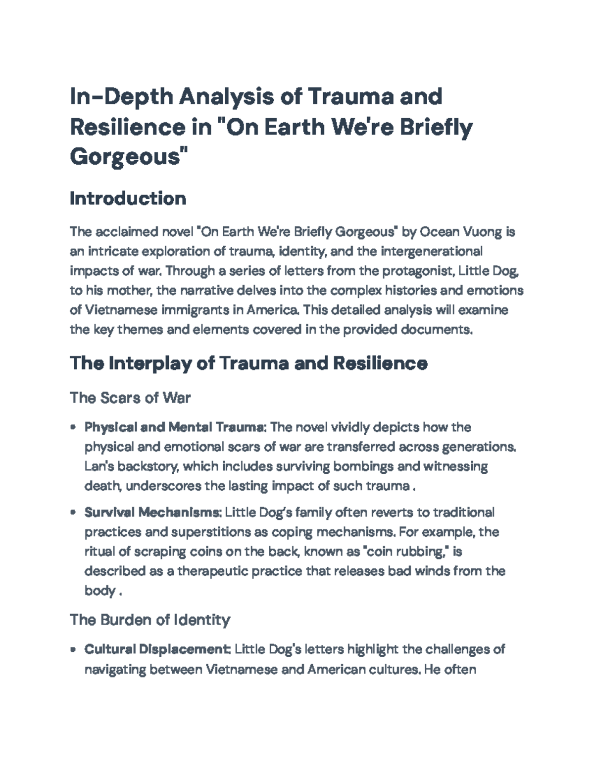 In-Depth Analysis of Trauma & Resilience in "On Earth We're Briefly ...