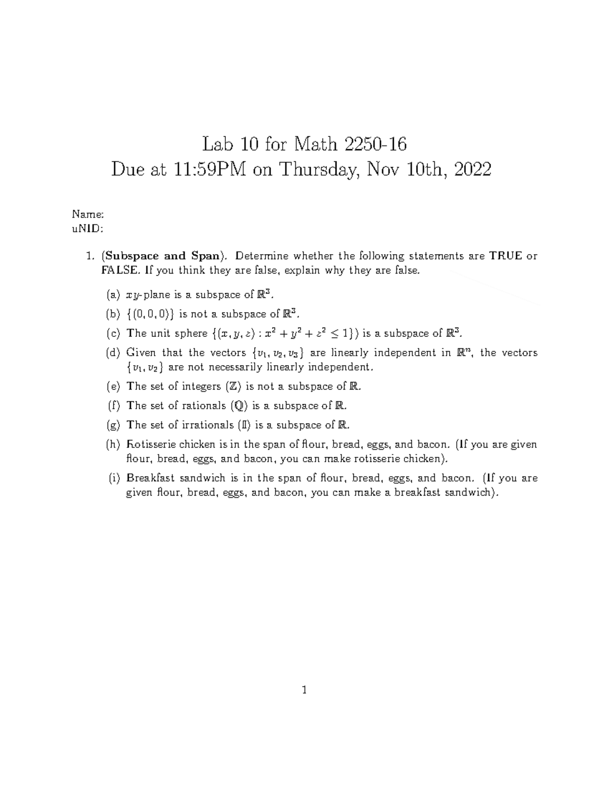 Math 2250 Lab 11 - This lab 10 assignment for math 2250 - Lab 10 for ...