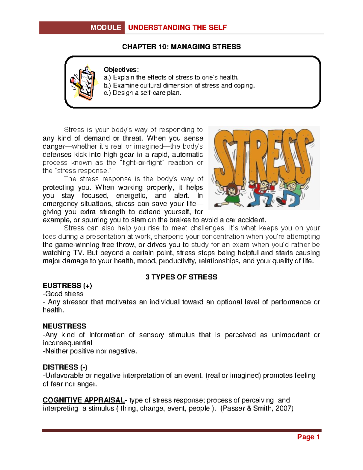 Chapter 10: Managing Stress - Health Impacts & Coping Strategies - Studocu
