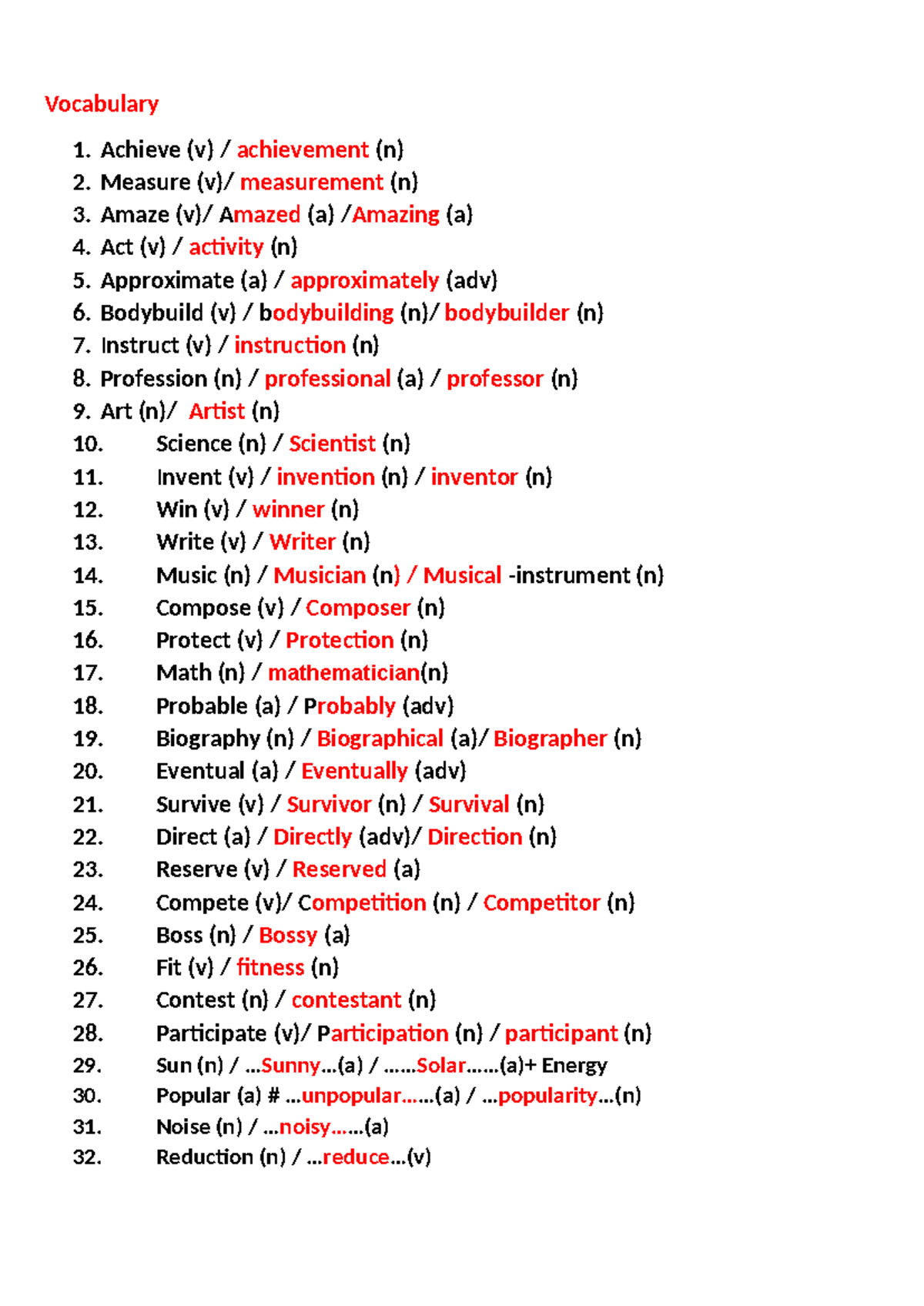 Vocabulary Practice - E7-KTGK2: Key Terms and Definitions - Studocu