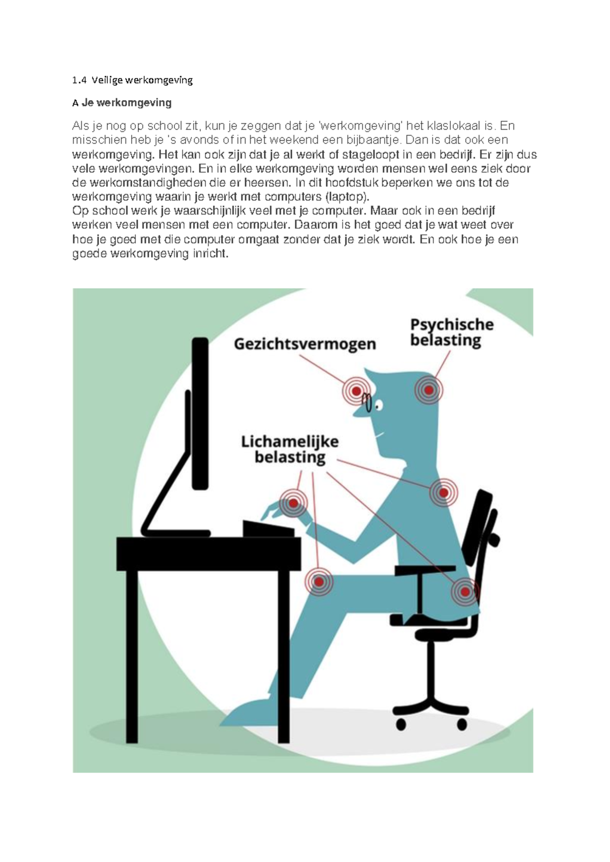 H1 - Veilige Werkomgeving: Ergonomie en Gezondheid bij Computergebruik ...