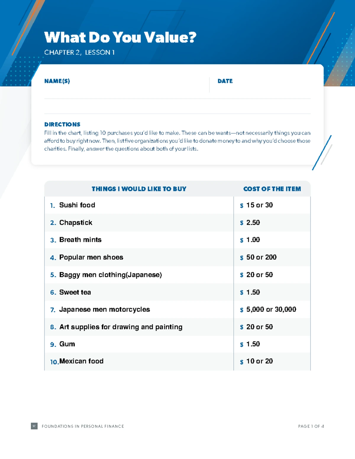 Chapter 4: Lesson 4 Activity - Understanding Credit Costs - Studocu