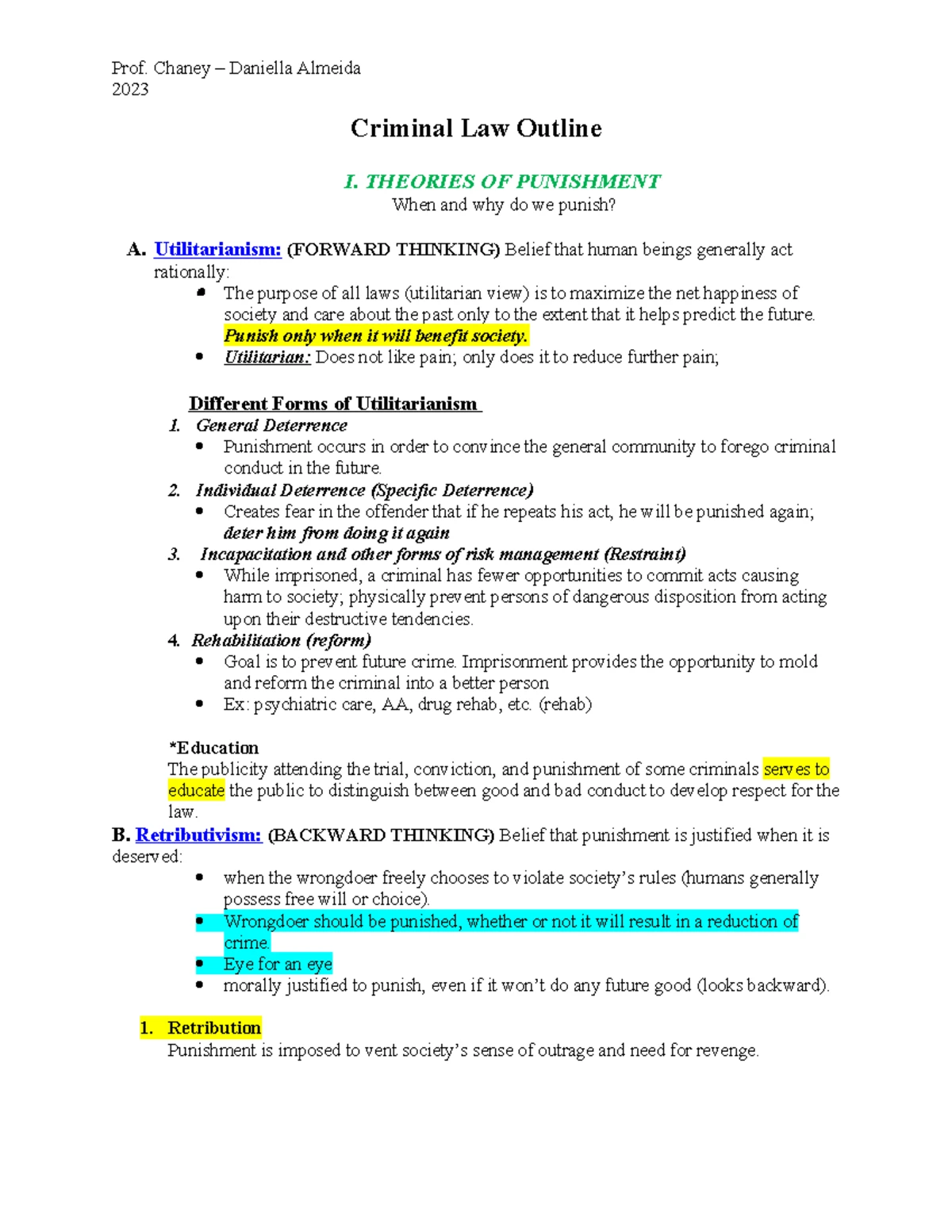 Criminal Law and Procedure Study Notes - Key Concepts Overview - Studocu