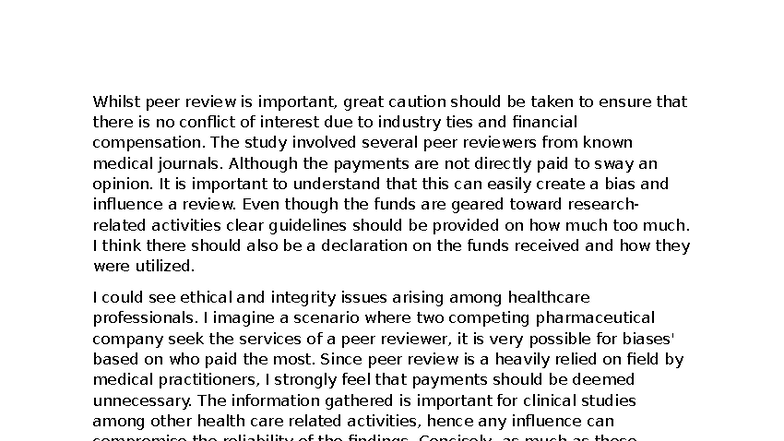 Extra Credit Discussion: Ethical Concerns in Peer Review - Studocu