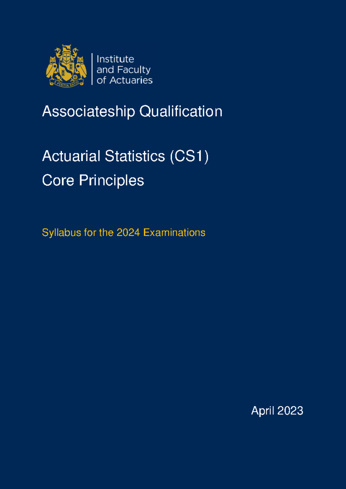 CS1 Actuarial Statistics Syllabus for 2024 Examinations Update - Studocu