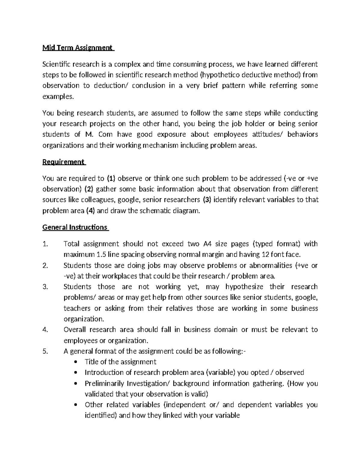 Assignment 2 - Problem Areas - Mid Term Assignment Scientific research ...