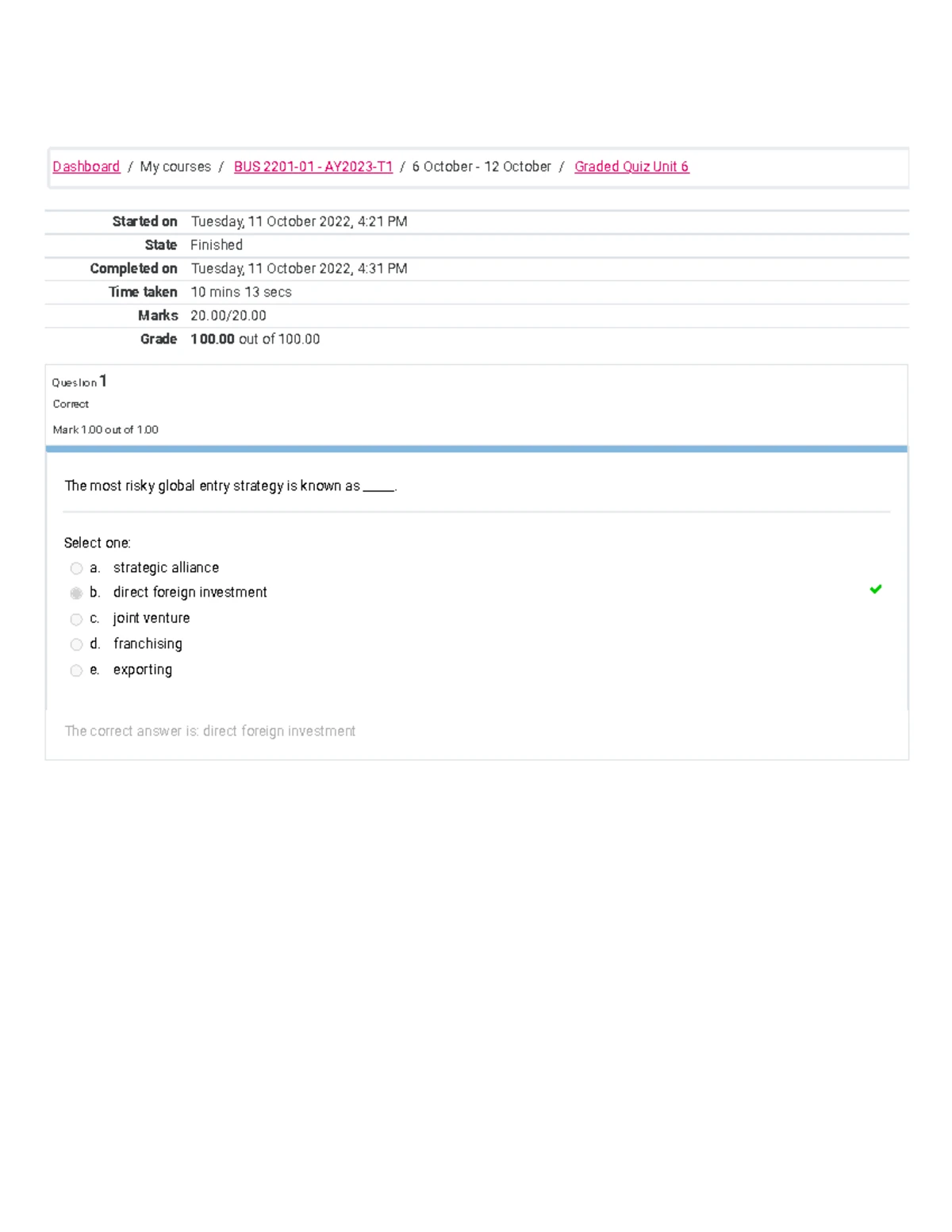 Quiz Attempt Review for Course Code: SEO101 - Studocu