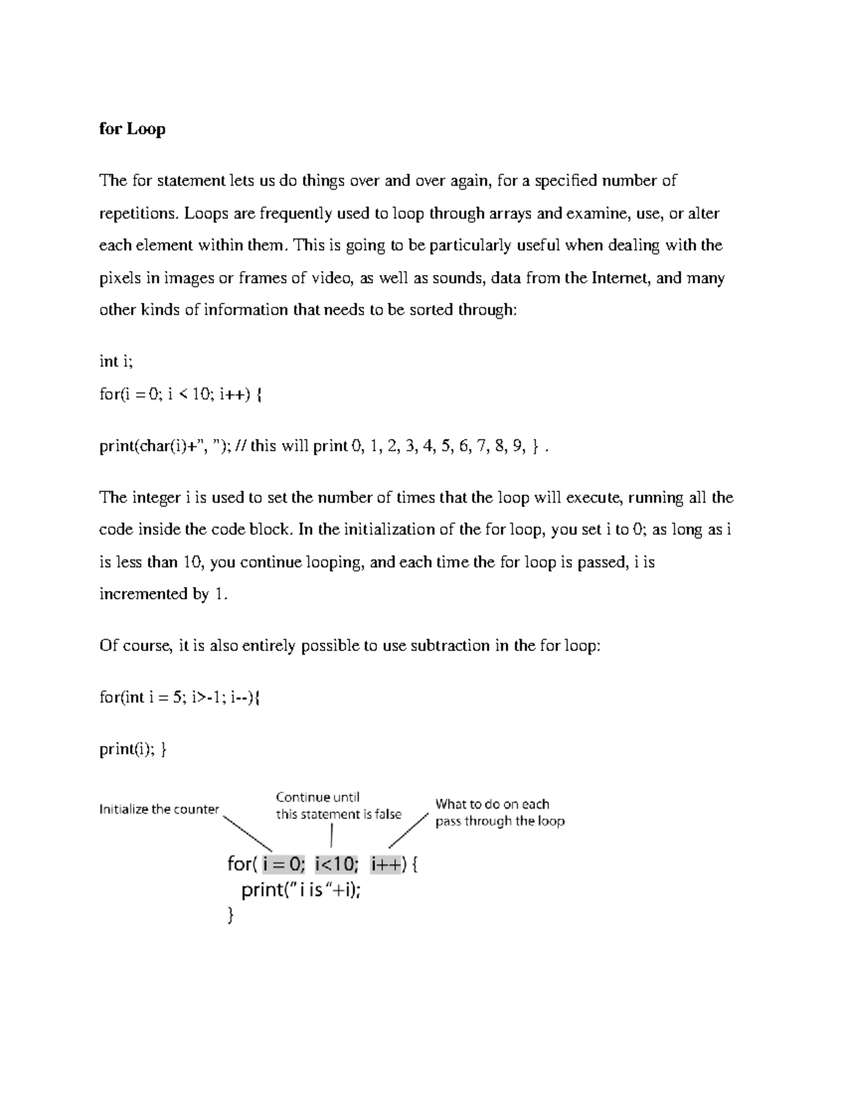 For Loop - For Loop - for Loop The for statement lets us do things over ...