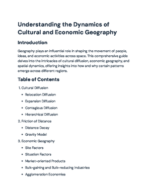 Geography 101: Spatial Patterns & Regional Analysis Concepts - Studocu