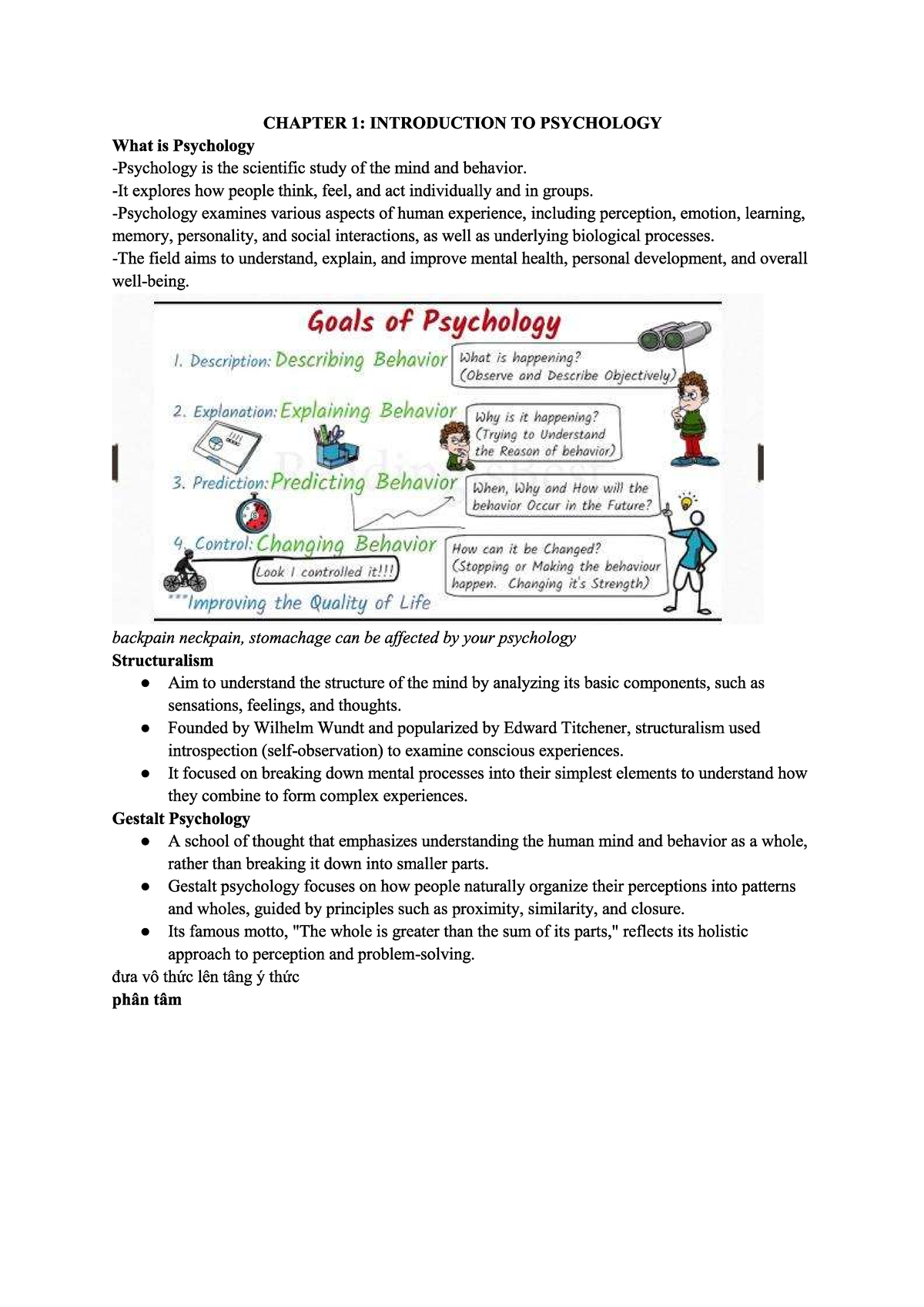 CHAPTER 1: INTRODUCTION TO PSYCHOLOGY - Key Concepts and Theories - Studocu
