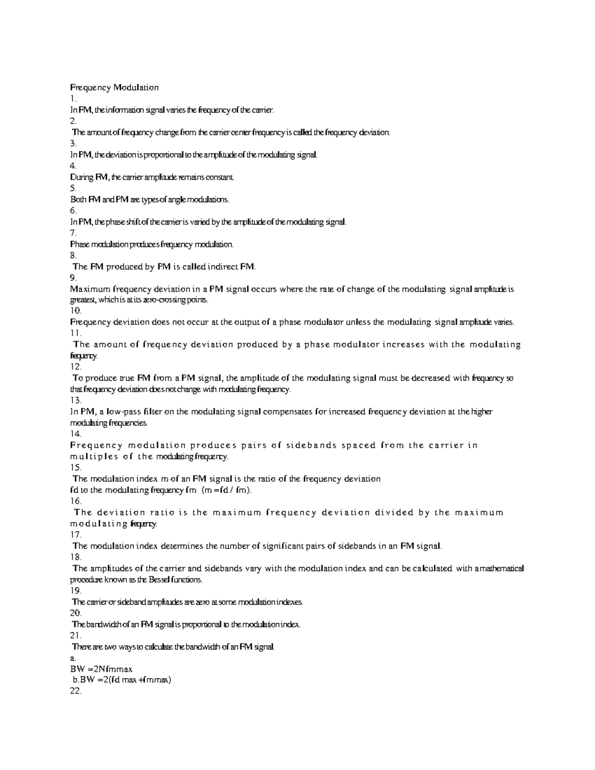 FM and PM Concepts: Frequency Modulation Notes for ECE 101 - Studocu