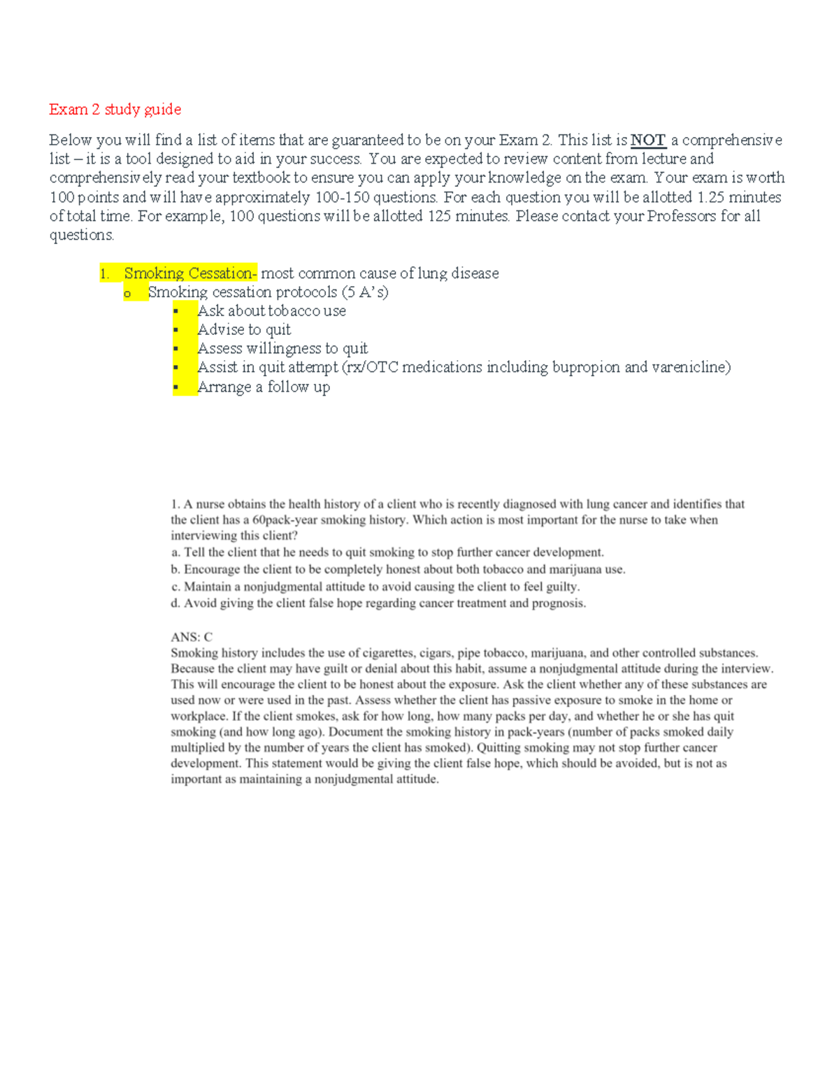 MS Exam 2 Study Guide - Exam 2 study guide Below you will find a list ...