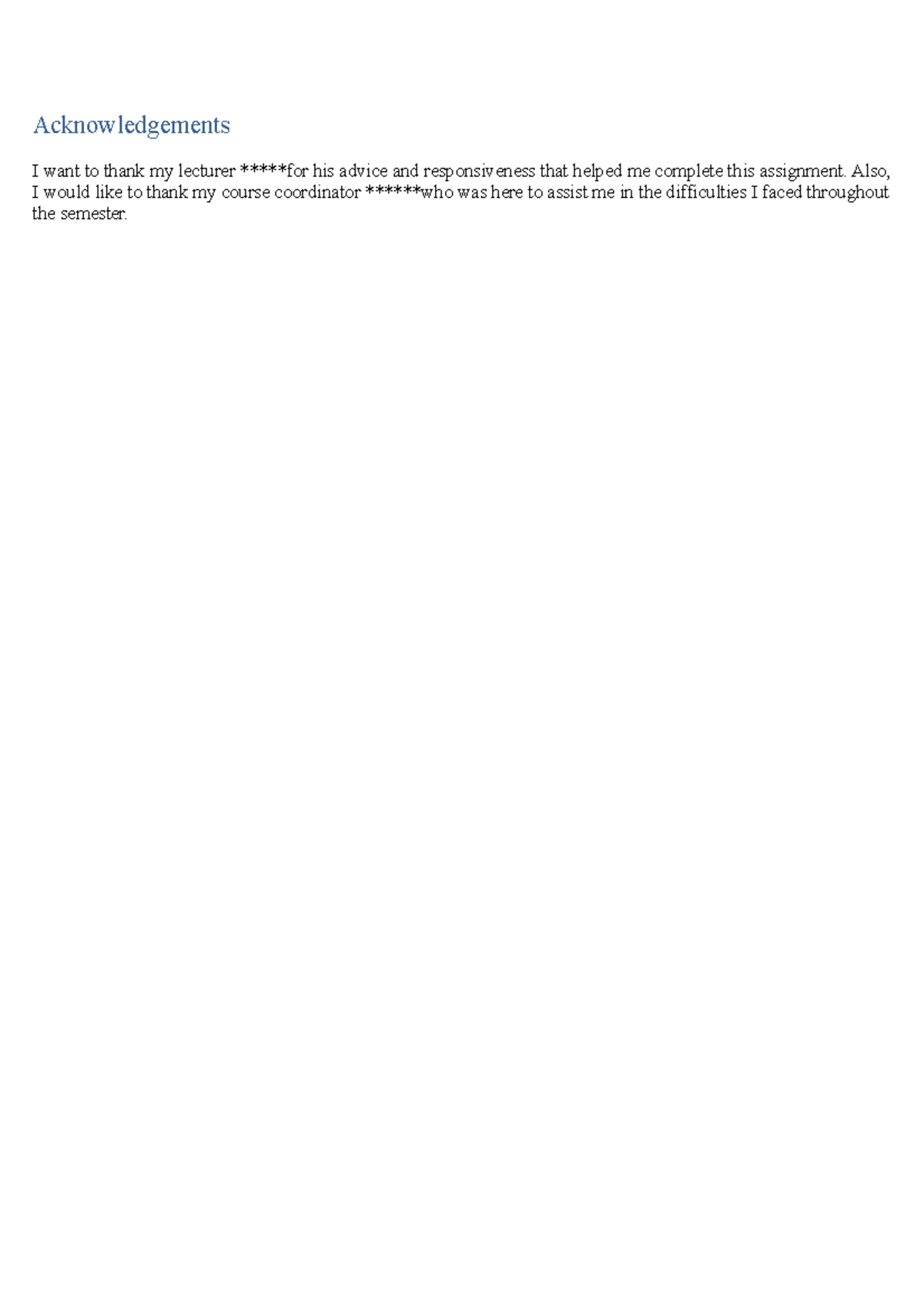 Exploring Business Assignment 1 (completed) - Acknowledgements I want ...
