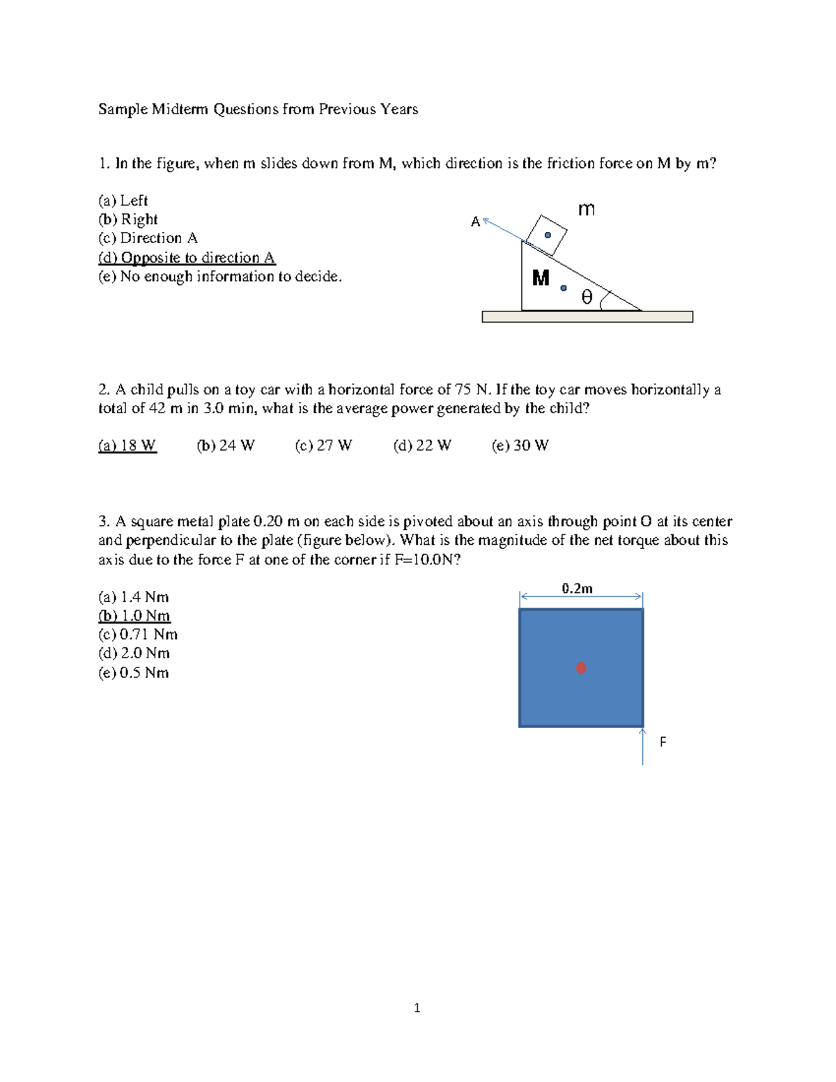 Midterm Exam 2017 - Sample Questions & Answers - Studocu