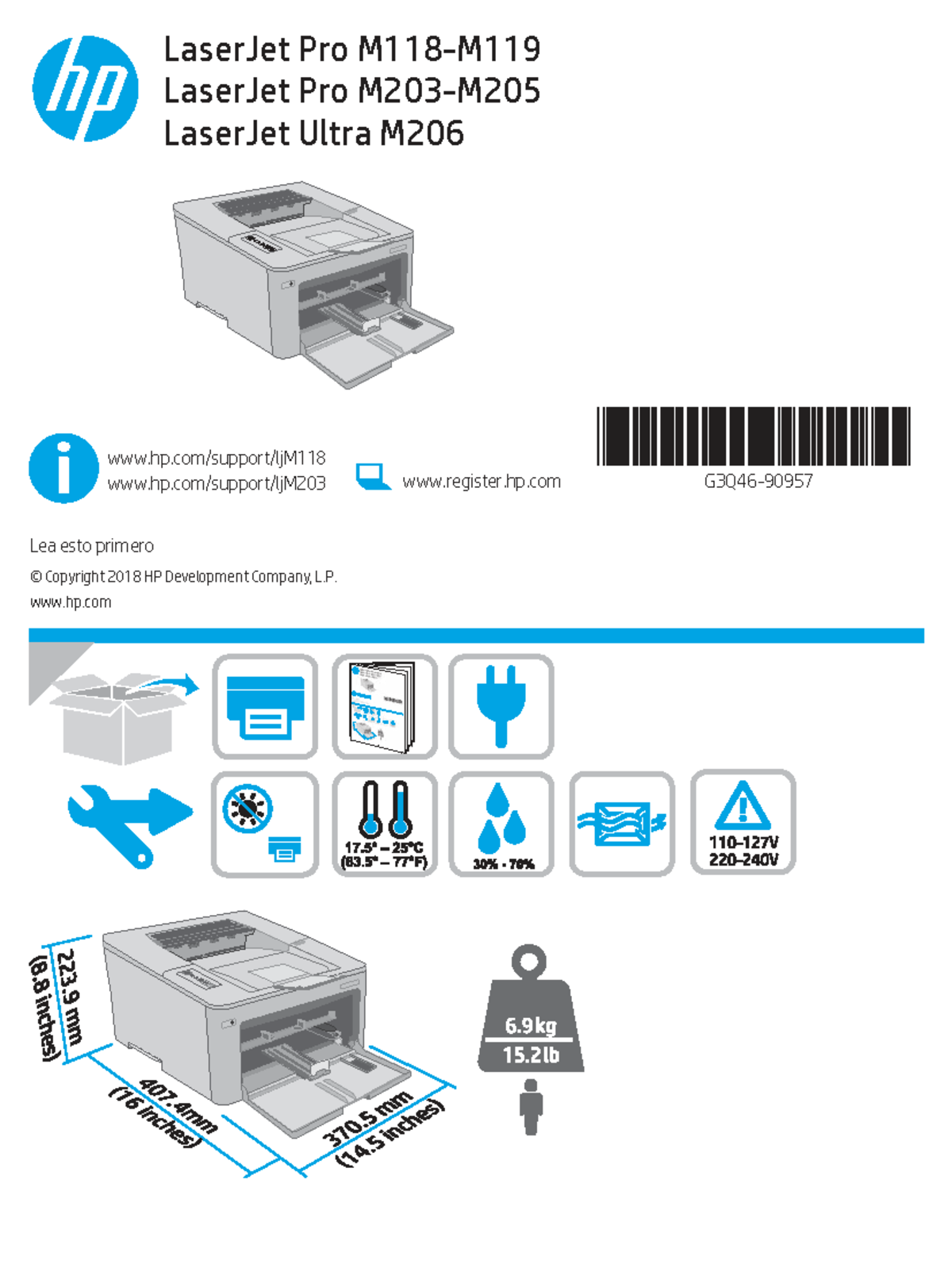 User manual for HP LaserJet Pro M206 printer setup and troubleshooting ...