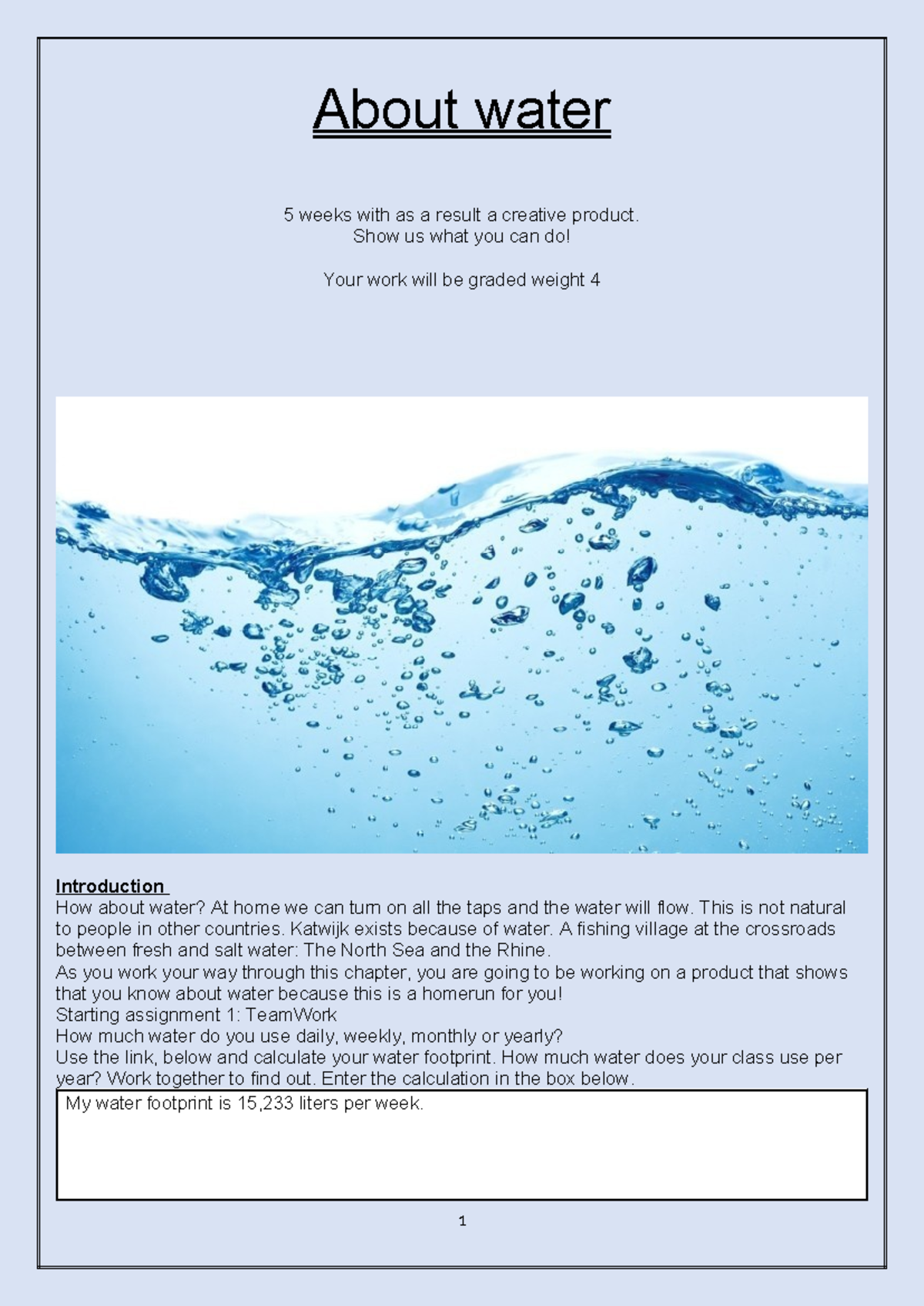 Ch4 Project: Understanding Water's Role and Conservation Strategies ...