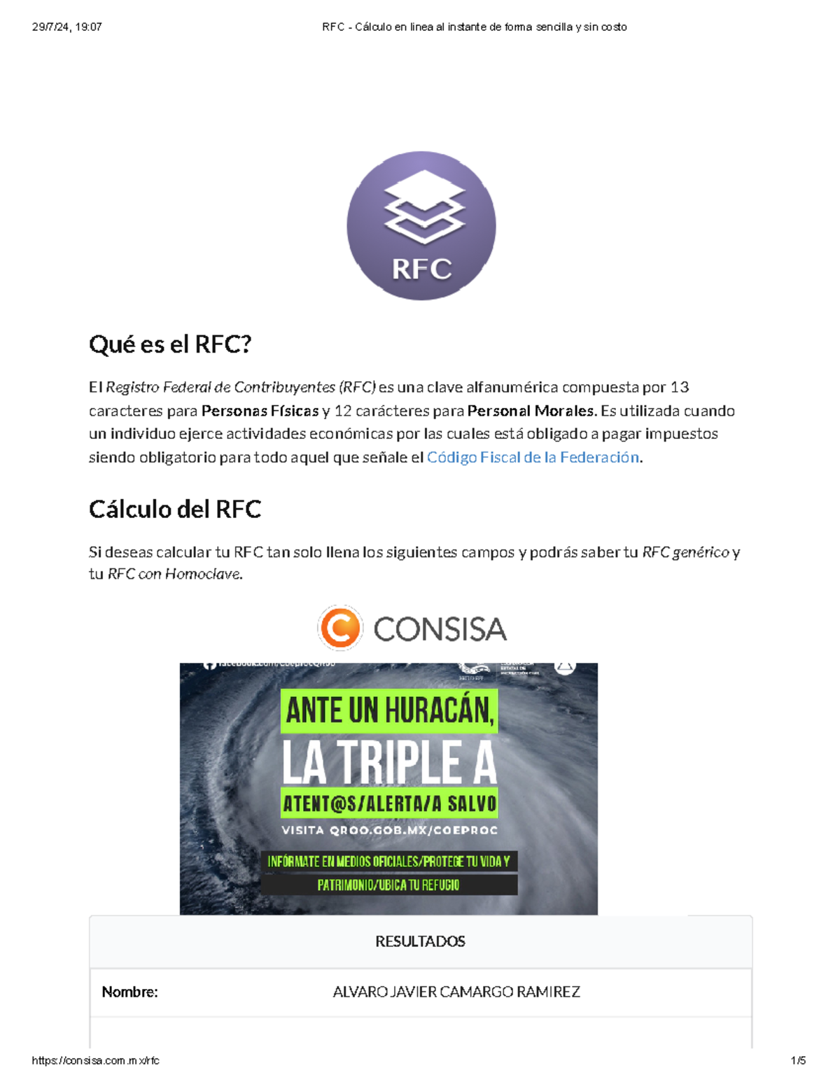 RFC - Guía Práctica para Cálculo Instantáneo del RFC sin Costo - Studocu