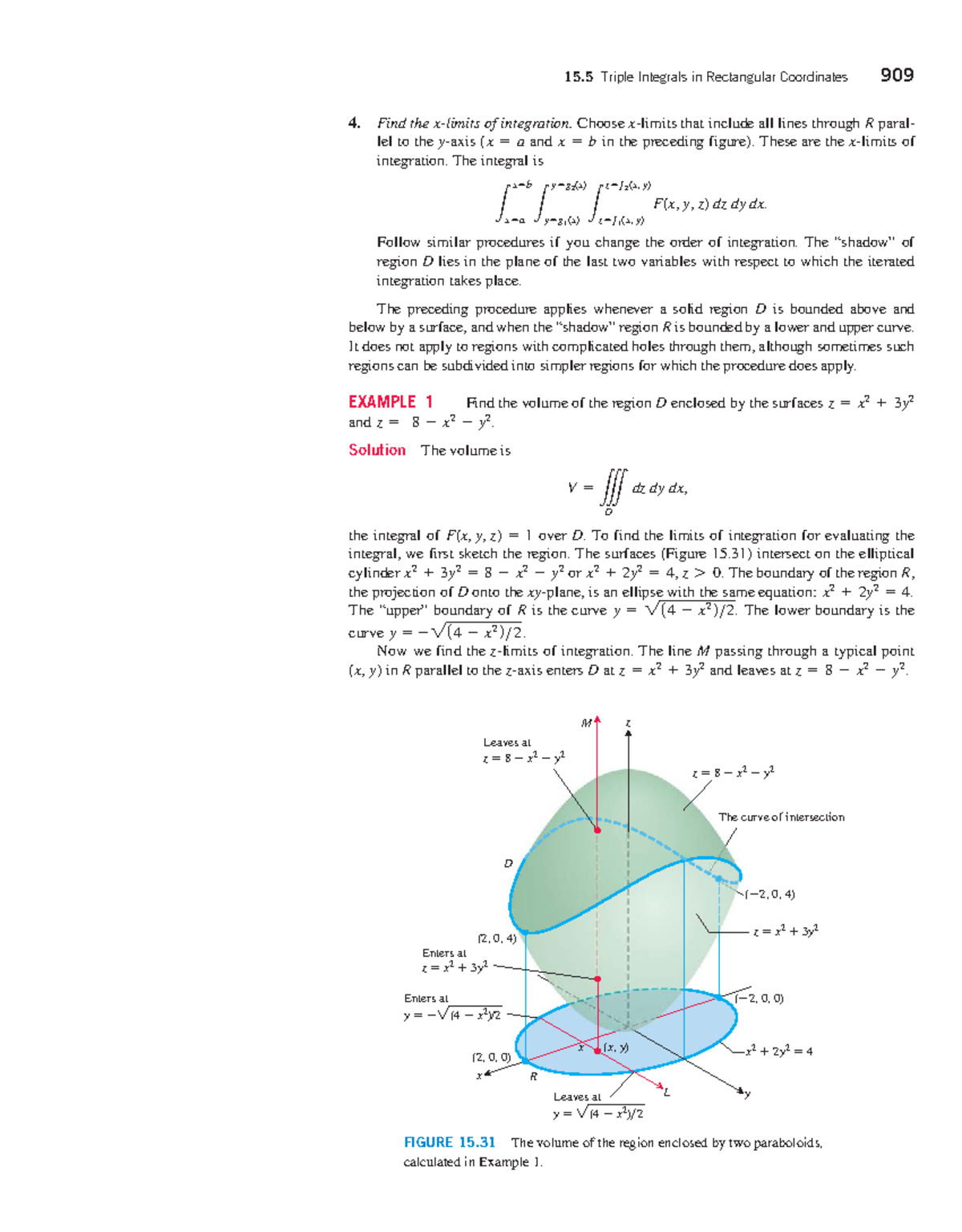 15.5 Triple Integrals in Rectangular Coordinates - Thomas Calculus ...