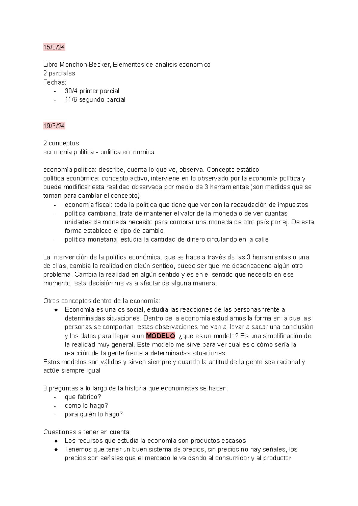 Clases - 15/3/ Libro Monchon-Becker, Elementos de analisis economico 2 ...